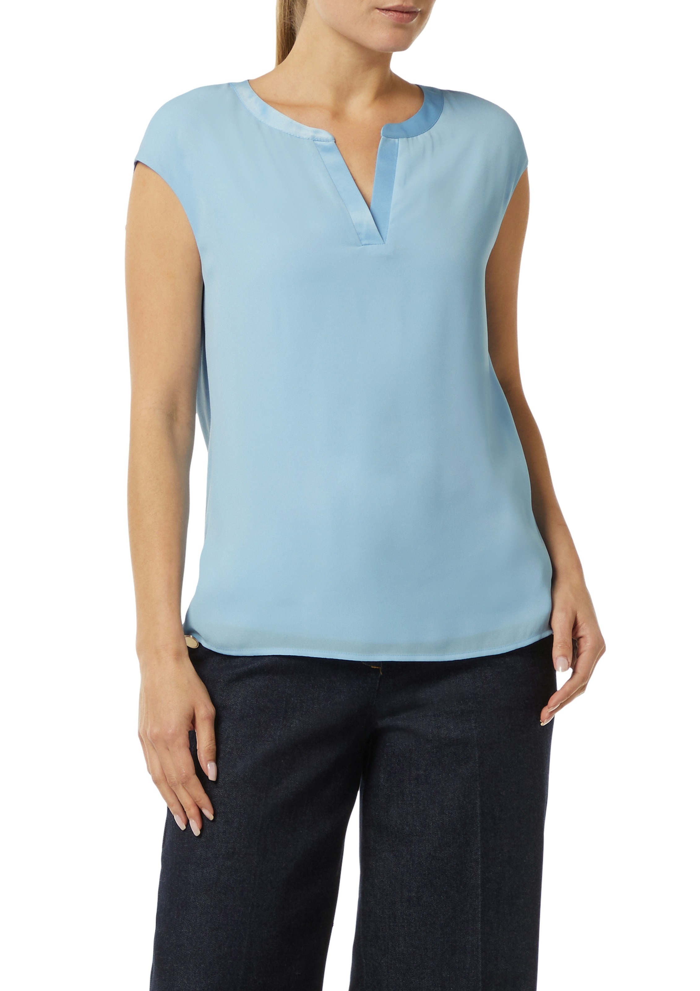 Comma T-Shirt mit Satinblende