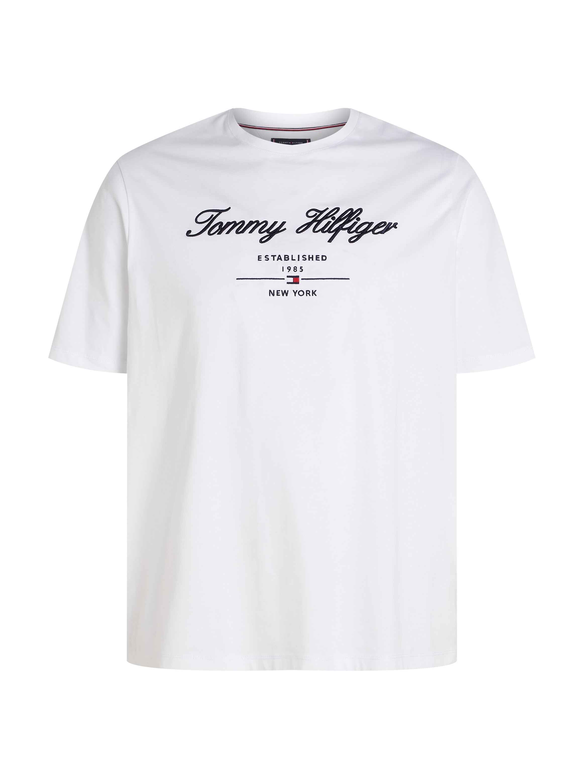 Tommy Hilfiger Big & Tall Rundhalsshirt »BT-SCRIPT LOGO TEE-B«, in Grossen Grössen, Logostickerei