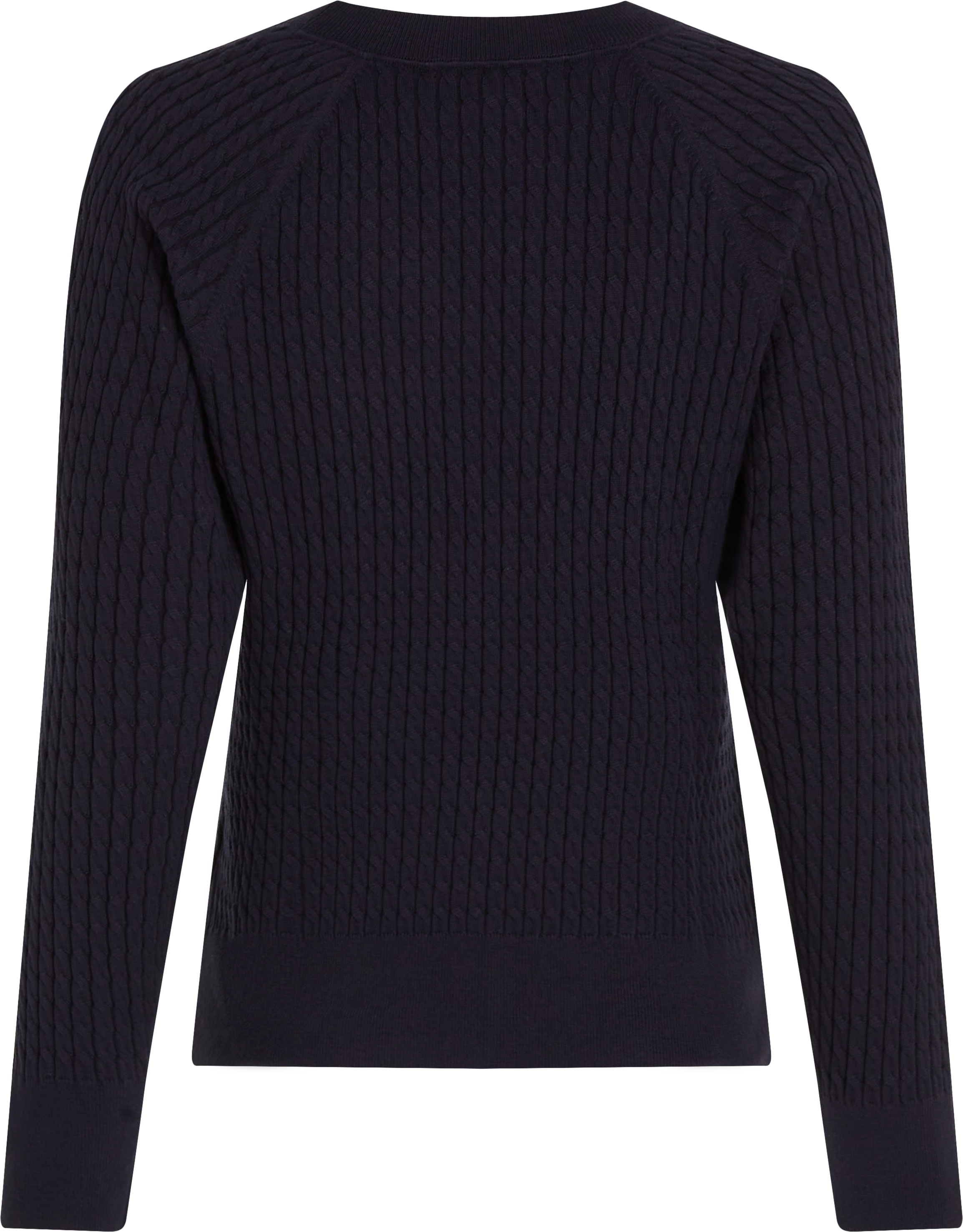 Tommy Hilfiger Rundhalspullover »CO CABLE C-NK SWEATER«, mit Zopfmuster