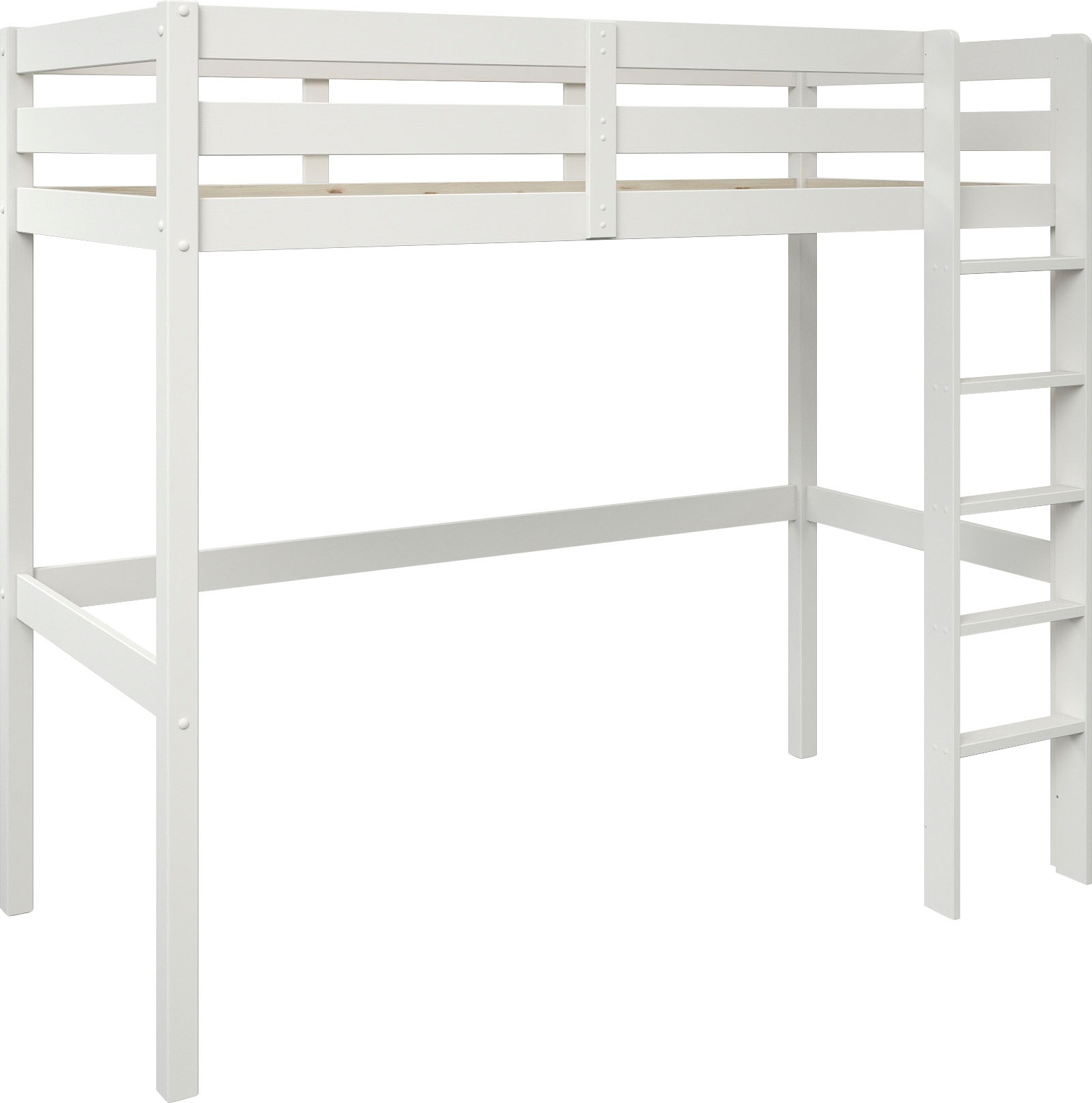 Lüttenhütt Etagenbett »Stockbett, Doppelstockbett "HENNE " zertifiziertes Massivholz«, mit Schreibtisch, Regale, ausziehbarem Sessel,OHNE MATRATZEN/AUFLAGEN!