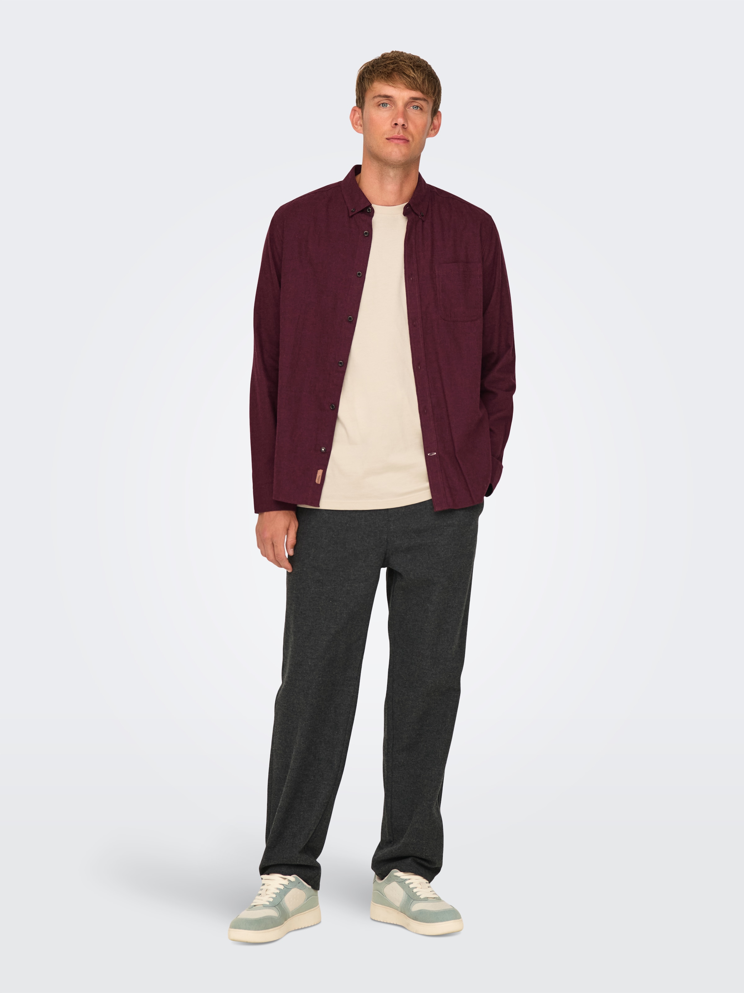 ONLY & SONS Langarmhemd »ONSROAD LIFE REG MELANGE LS SHIRT NOOS«