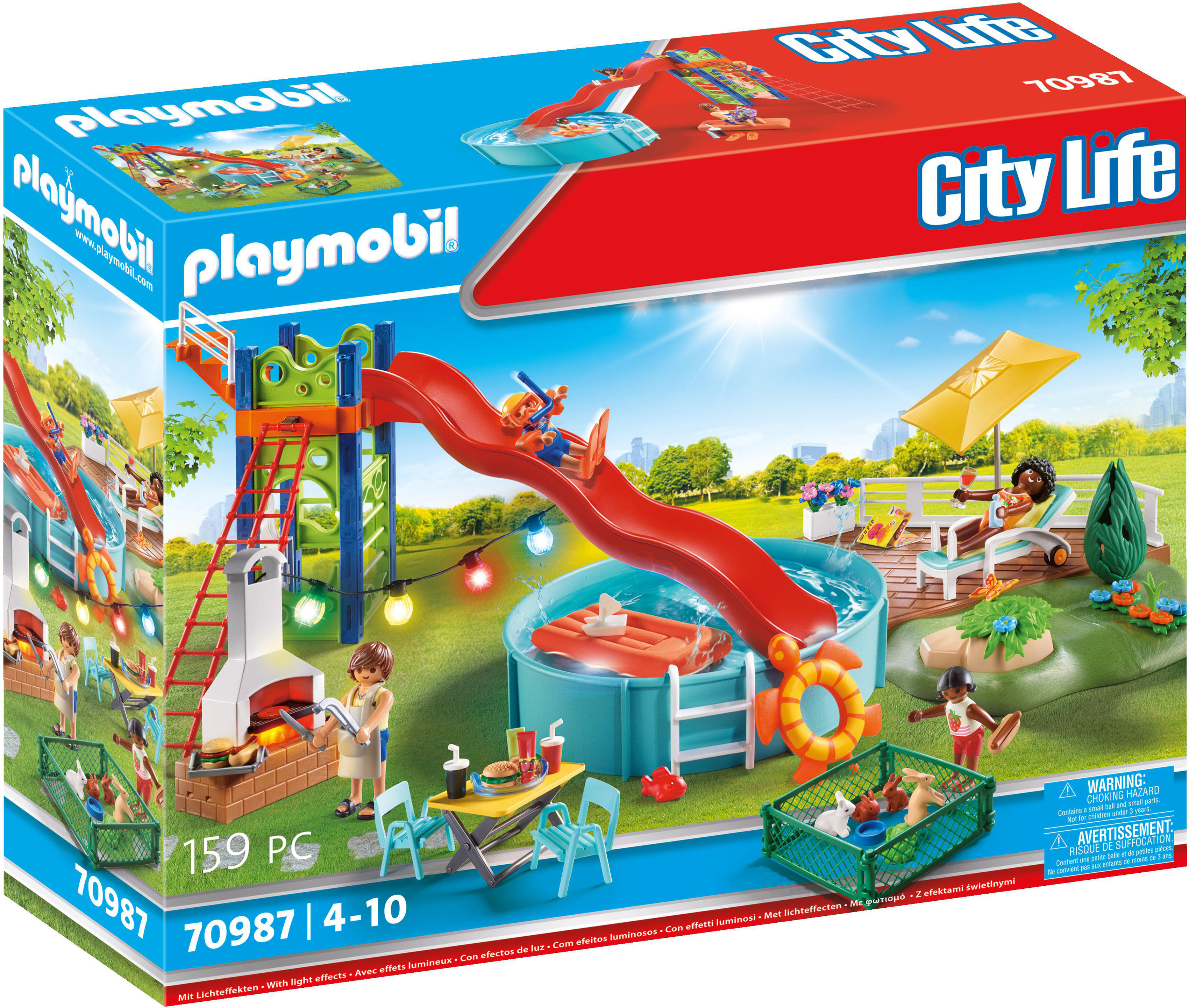 Konstruktions-Spielset »Poolparty mit Rutsche (70987), City Life«, (159 St.), Made in...