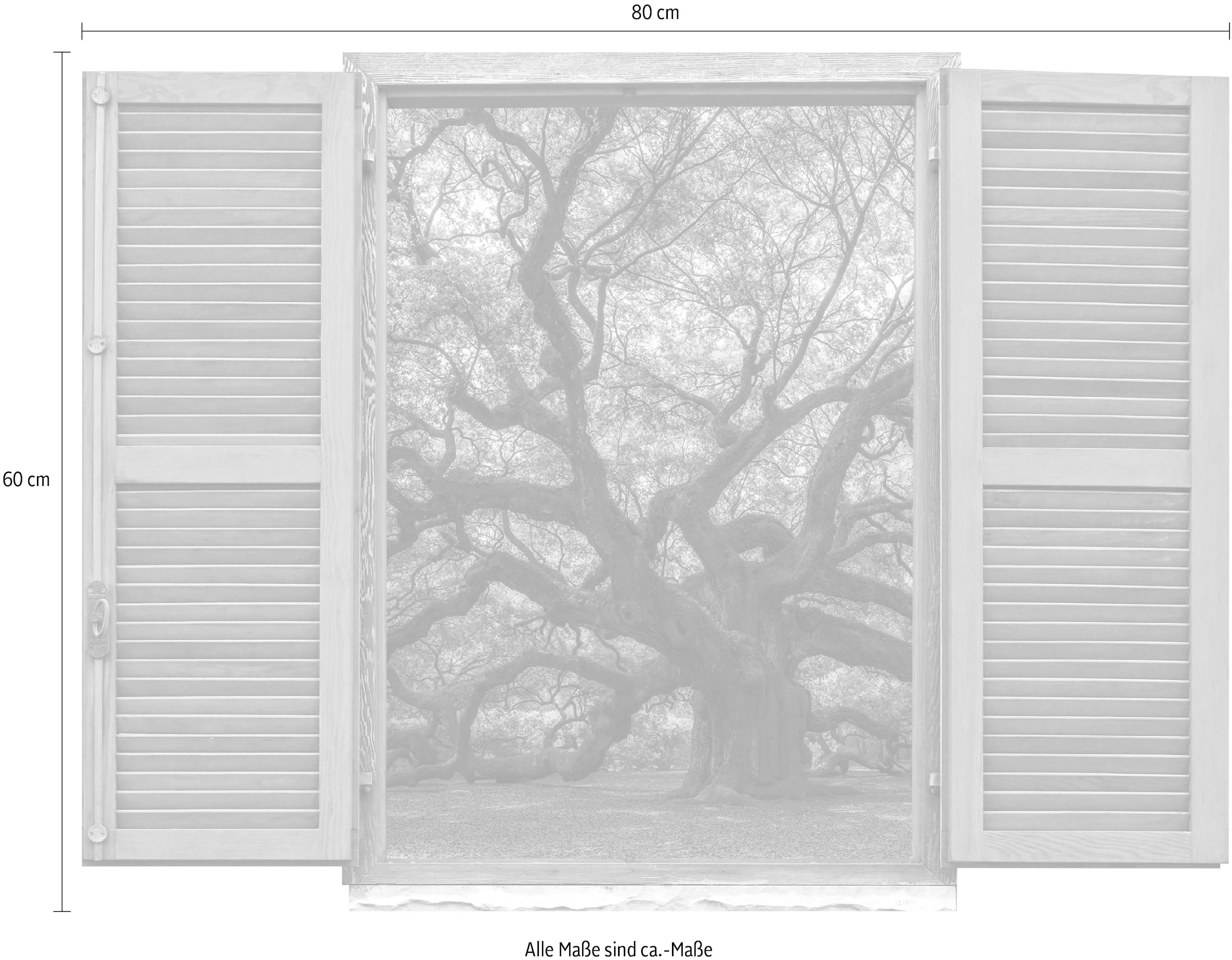 queence Wandtattoo »Baumstamm«, (1 St.), Wandsticker, Wandbild, selbstklebend, 3D, Fenster