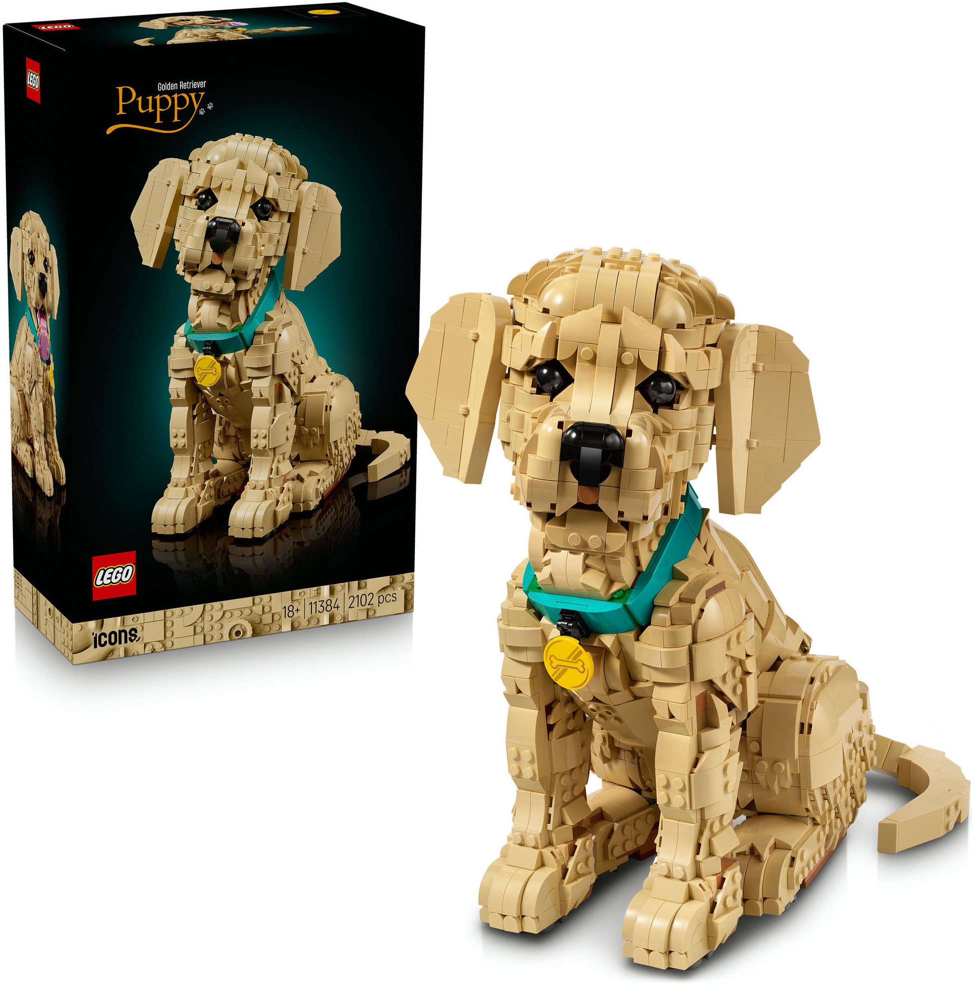 LEGO Konstruktionsspielsteine "Golden Retriever Welpe (11384), LEGO Icons"