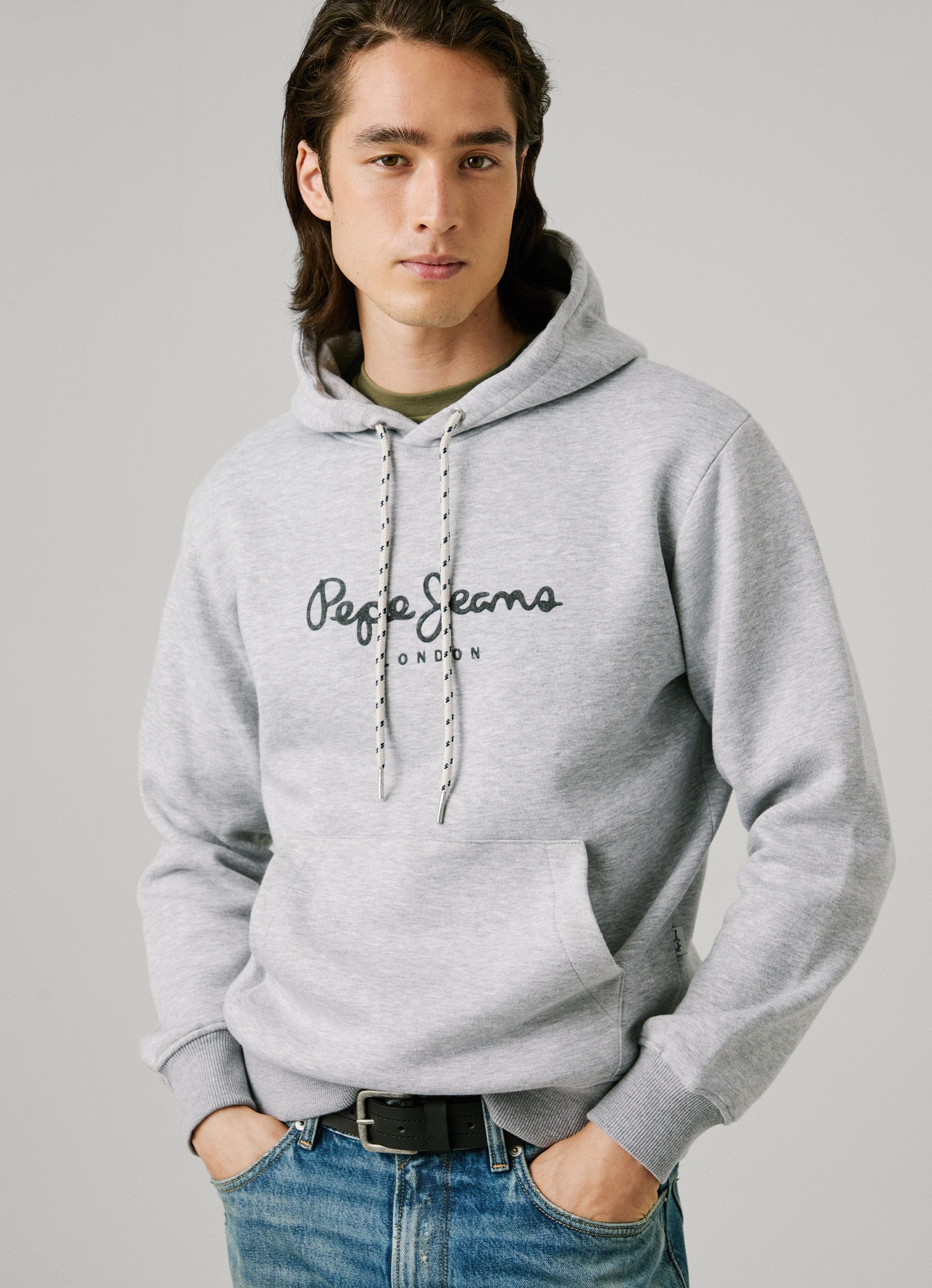 Pepe Jeans Hoodie »MACBETH MELANGE«, Regular Fit mit Kordelzug
