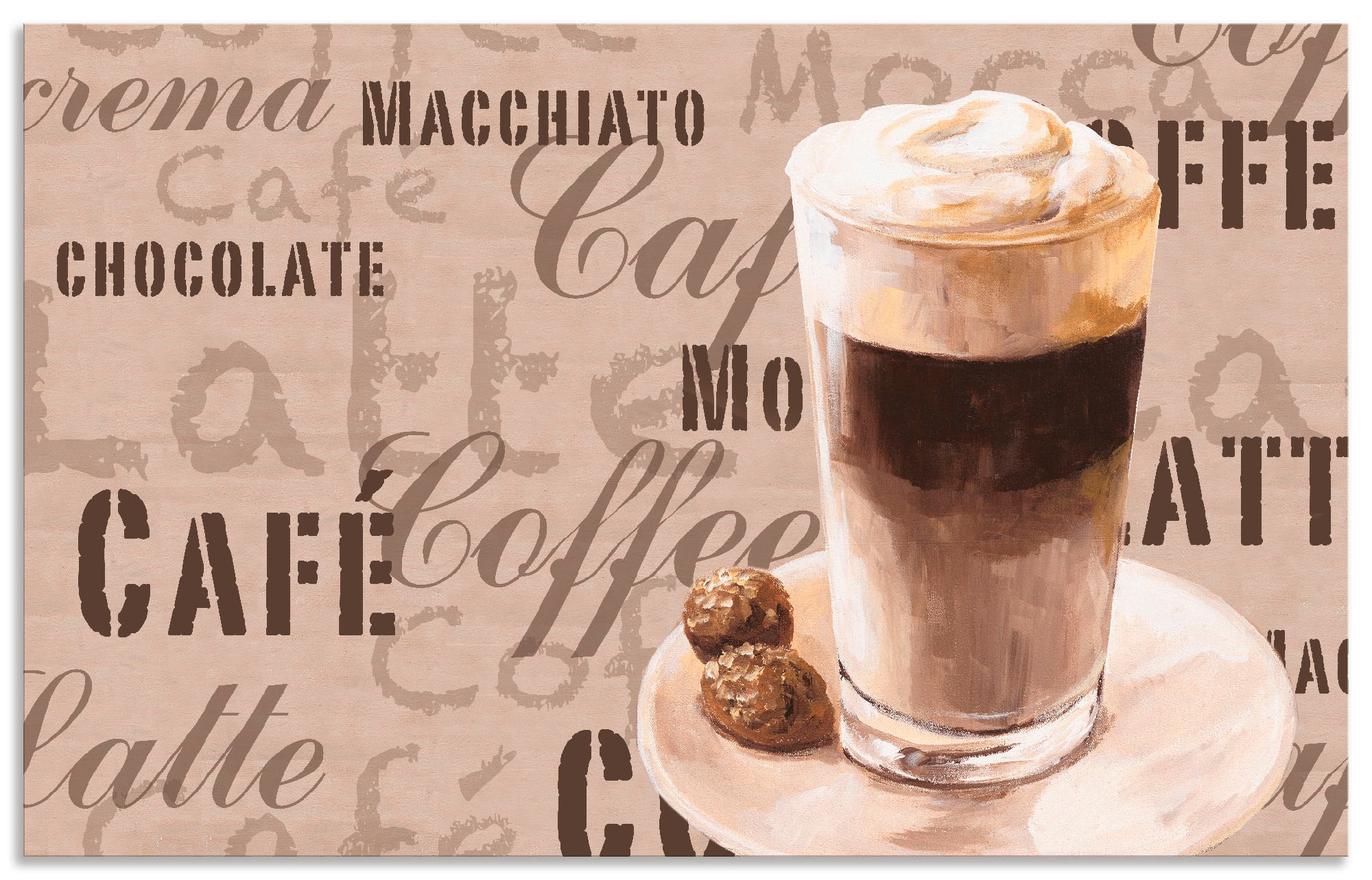 - einfache (1 Latte Alu Macchiato«, Küchenrückwand | Artland online Klebeband, tlg.), Montage bestellen Spritzschutz mit Jelmoli-Versand »Kaffee