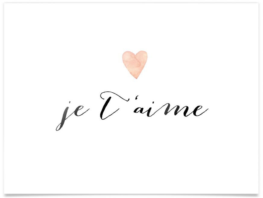 Bild, kaufen Schriftzug, Wandposter online Wandbild, (1 | Wall-Art St.), Poster Poster, »Je Jelmoli-Versand t\'aime«,