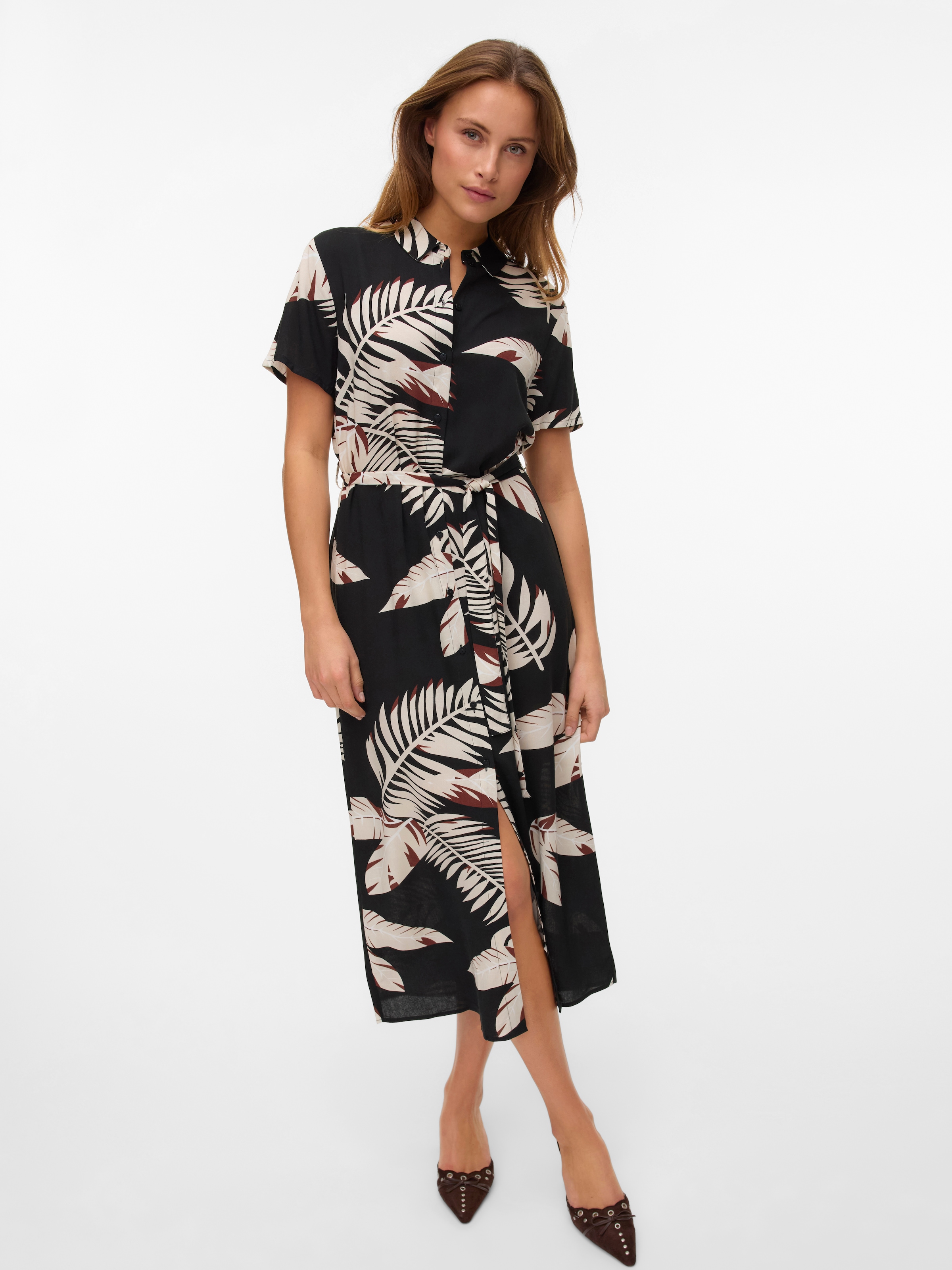 Vero Moda Hemdblusenkleid »VMEASY JOY S/S LONG SHIRT DRESS WVN GA«, Sommerkleid