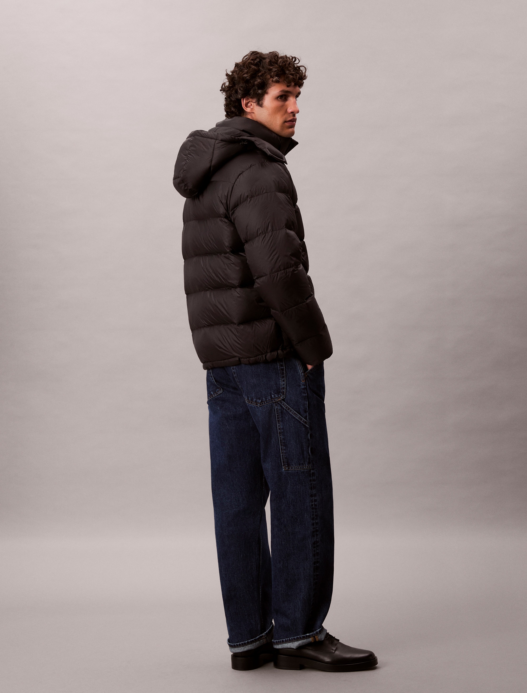 Calvin Klein Jeans Steppmantel »LS NYLN ZP OFF HD DW«, Mit Rundhalsausschnitt