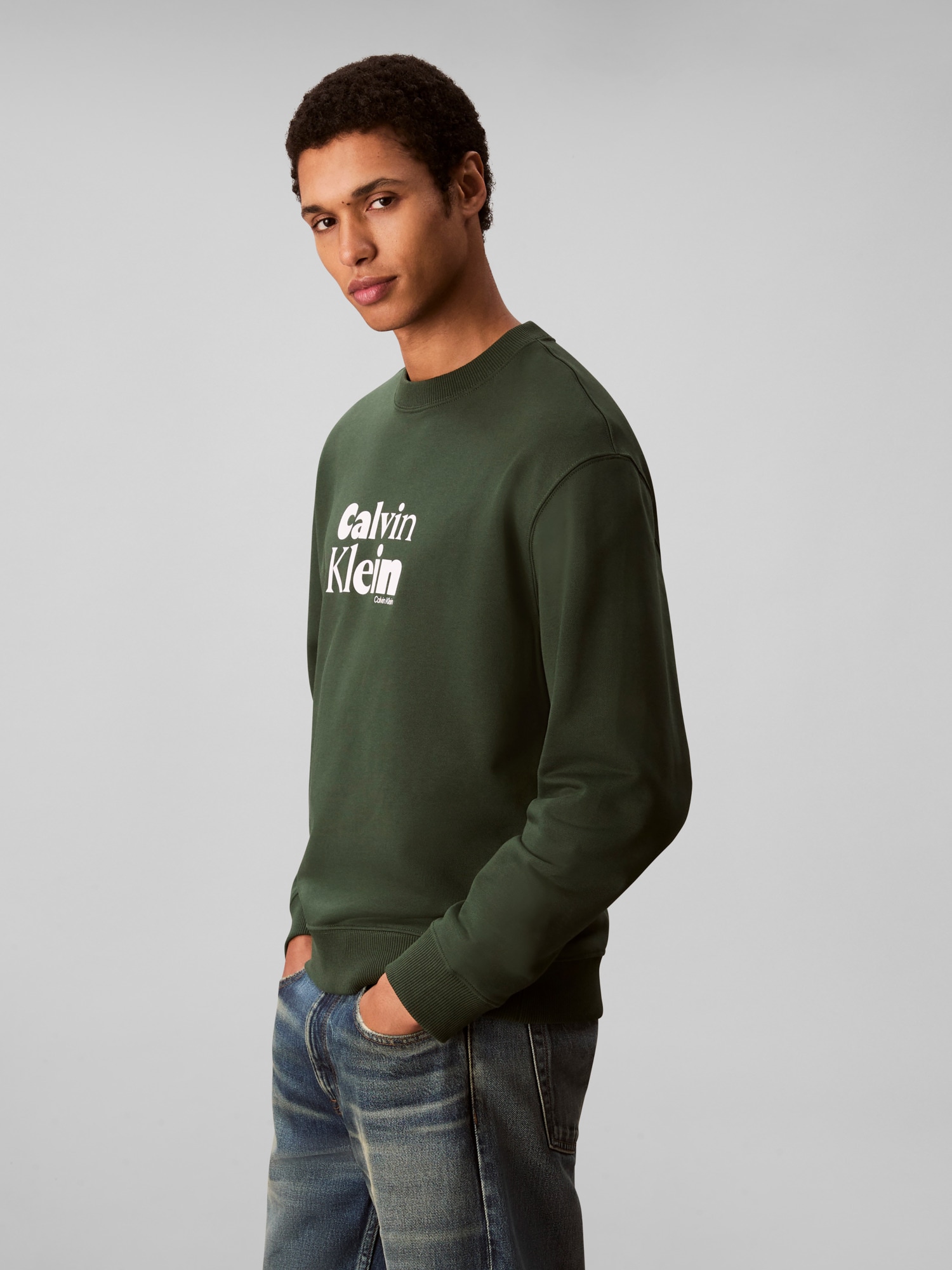 Calvin Klein Sweatshirt »LS EU 350TERRY CALVIN BOLD GRAPH«, Rundhalsausschnitt, regular fit
