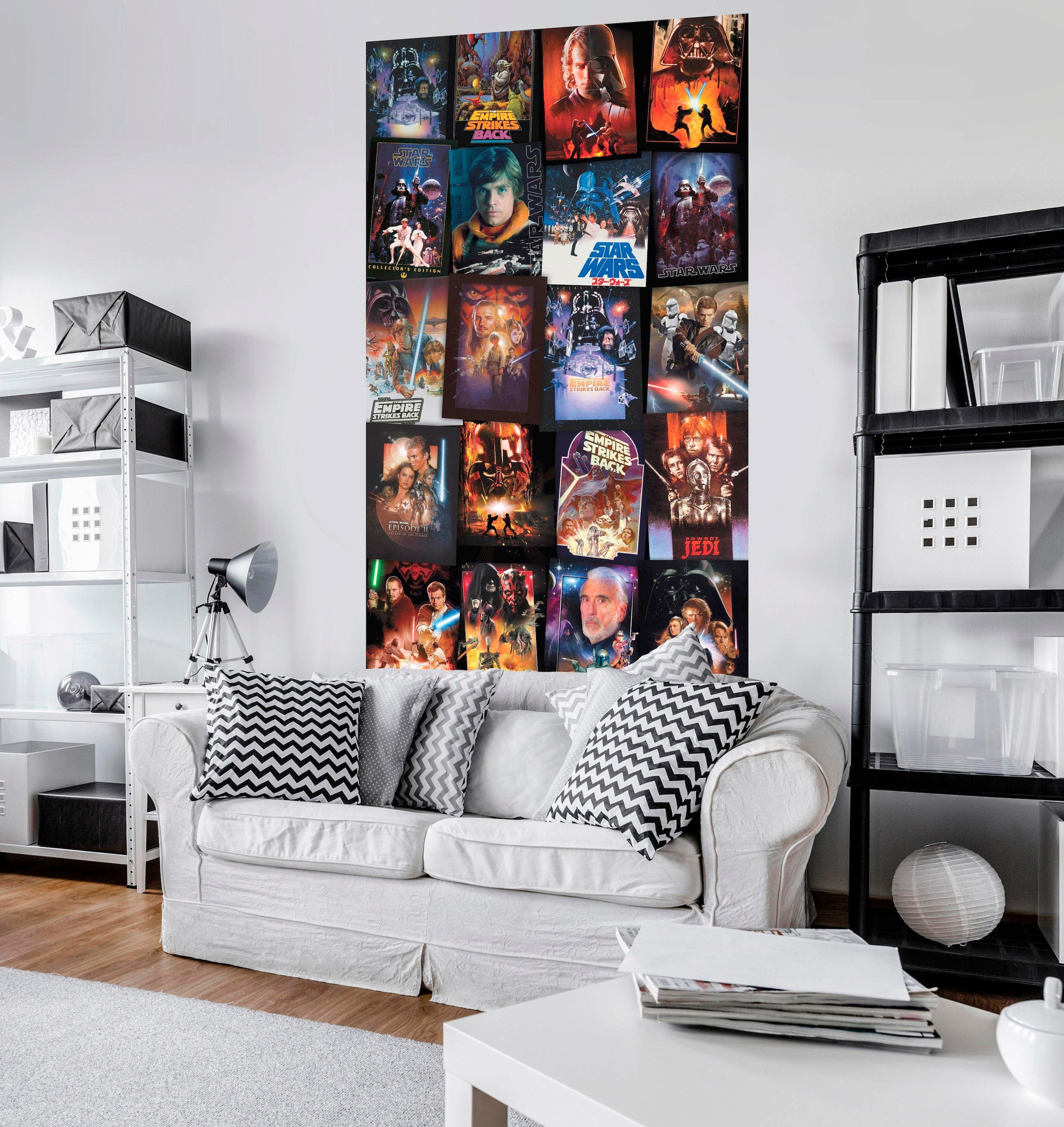 Komar Vliestapete »Digitaldruck Vlies - Star Wars Posters Collage - Grösse 120 x 200 cm«, bedruckt, Kinderzimmer