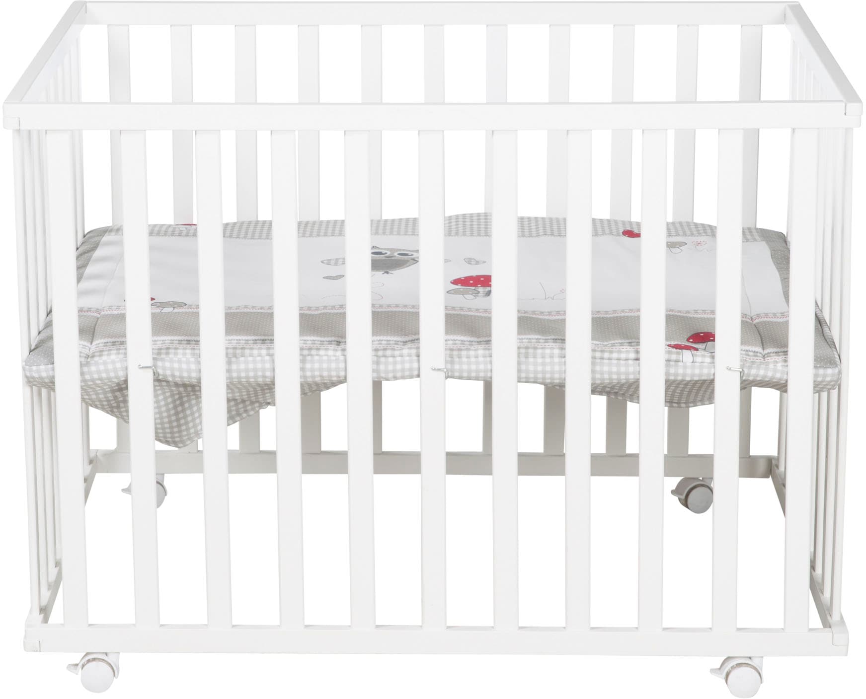 roba® Laufgitter »Adam & Eule weiss, 100x75 cm«, bis 15 kg, mit Stoffeinlage