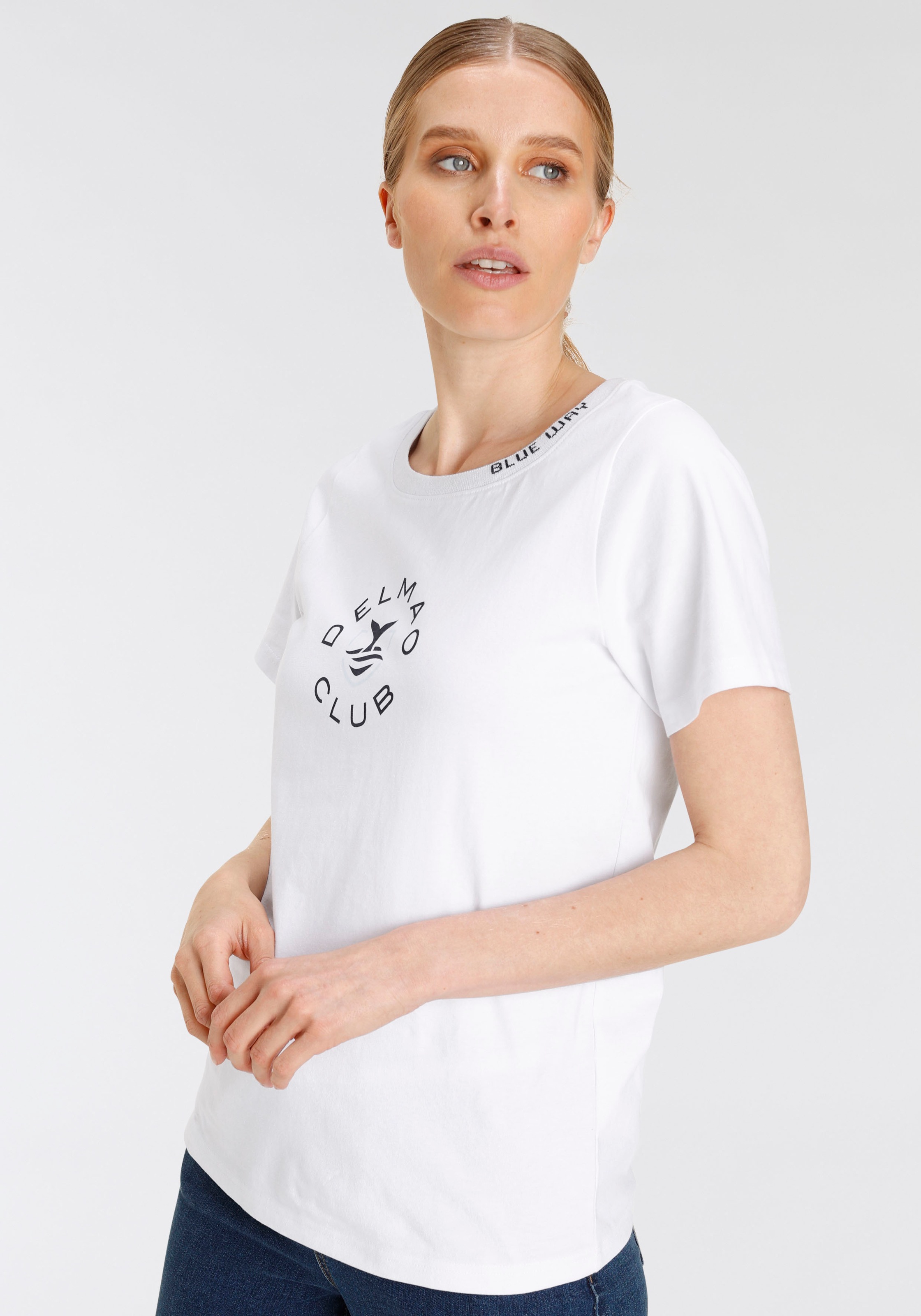 bestellen NEUE Logo-Print sportivem Jelmoli-Versand mit DELMAO T-Shirt, - online | MARKE!