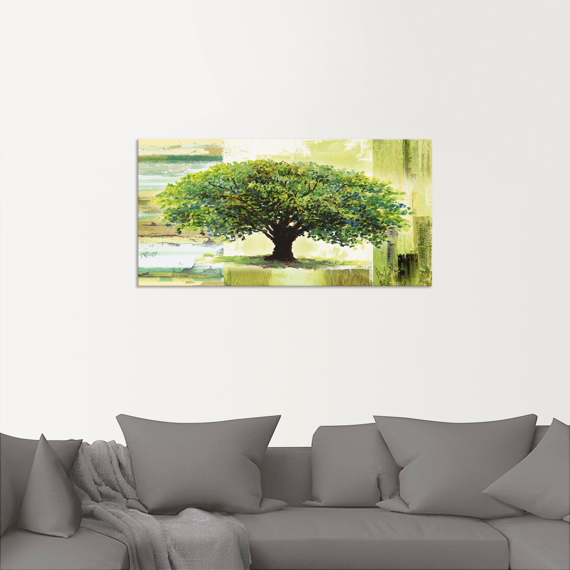 Artland Wandbild »Frühlingsbaum auf abstraktem Hintergrund«, Bäume, (1 St.), als Alubild, Outdoorbild, Leinwandbild, Poster in verschied. Grössen