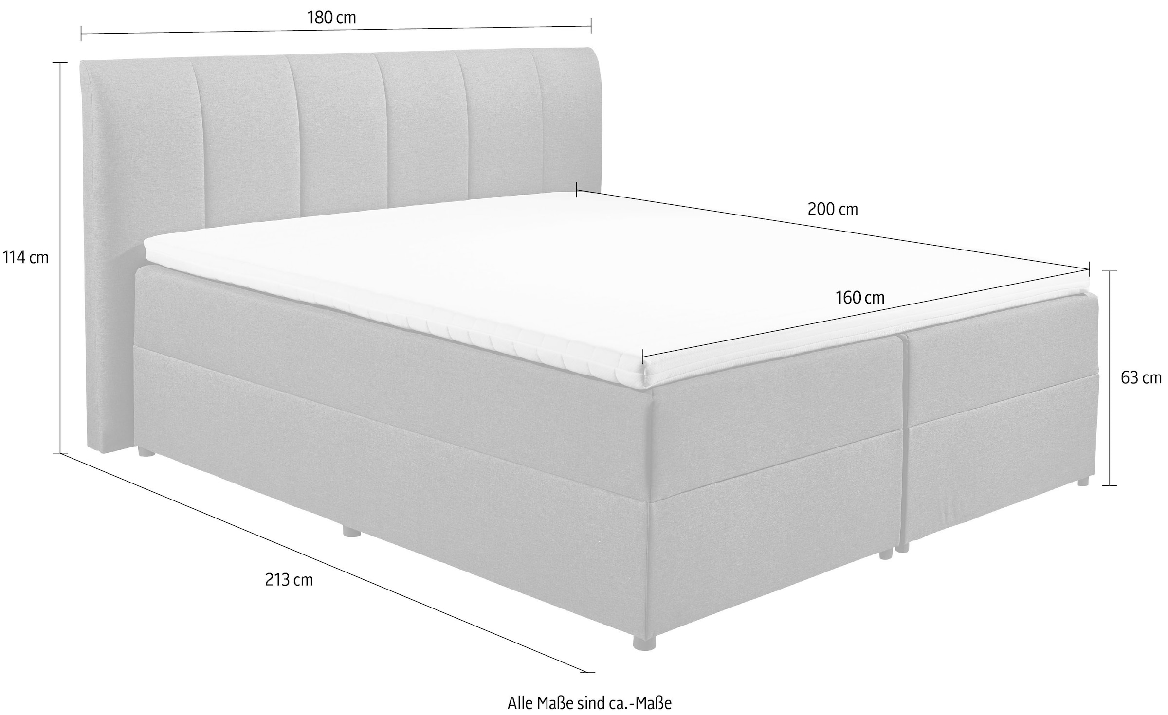 ED EXCITING DESIGN Boxbett »"Granada", Topseller inkl. Bettkasten und Topper«, erhältlich in den Grössen 120x200cm & 180x200cm