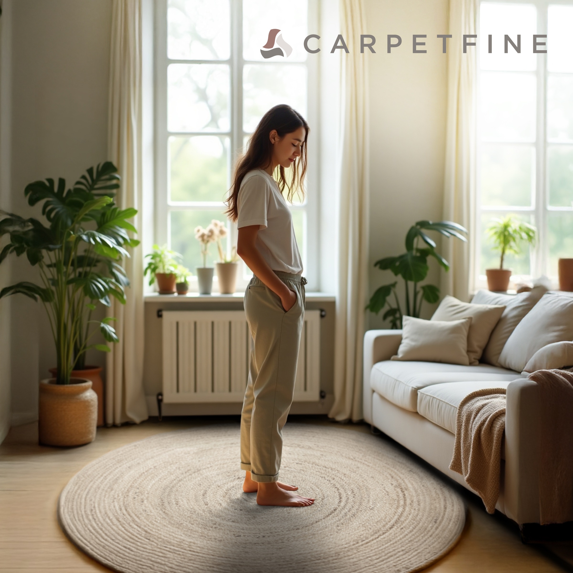 carpetfine Teppich »Nele Juteteppich Naturfaser«, rund, 6 mm Höhe, geflochtener Wendeteppich aus 100%Jute, in rund und oval, viele Grössen