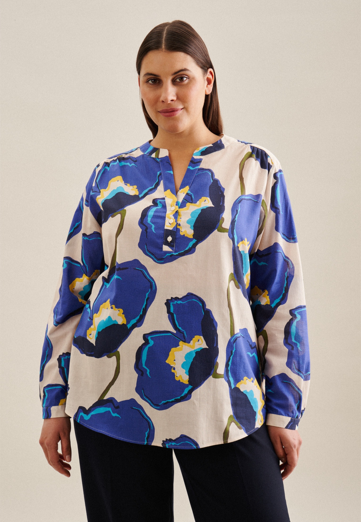 seidensticker Klassische Bluse »Schwarze Rose« Tunika Floral
