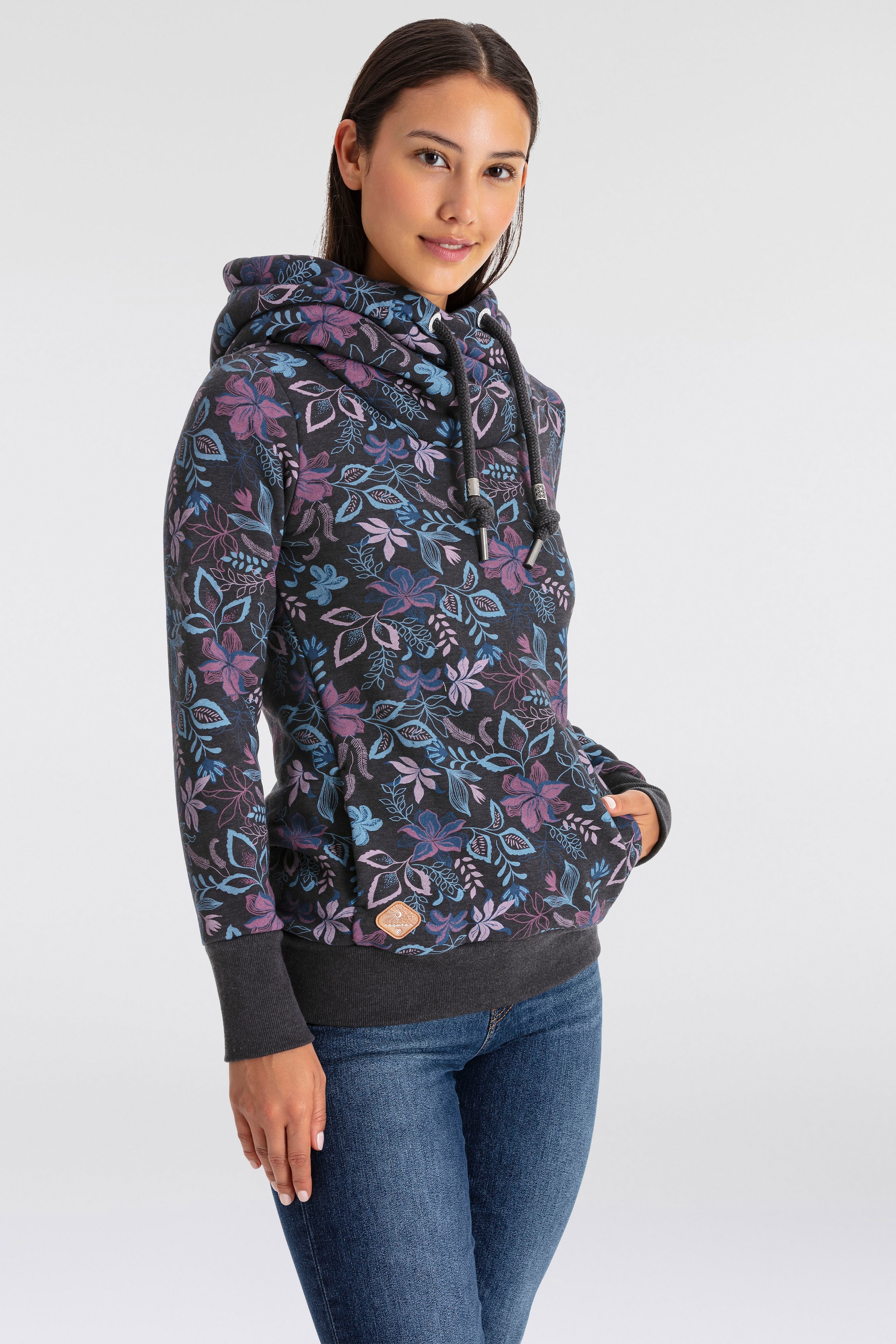 Ragwear Kapuzensweatshirt »GRIPY FLOWERS O«, Hoodie mit floralem All Over-Druck