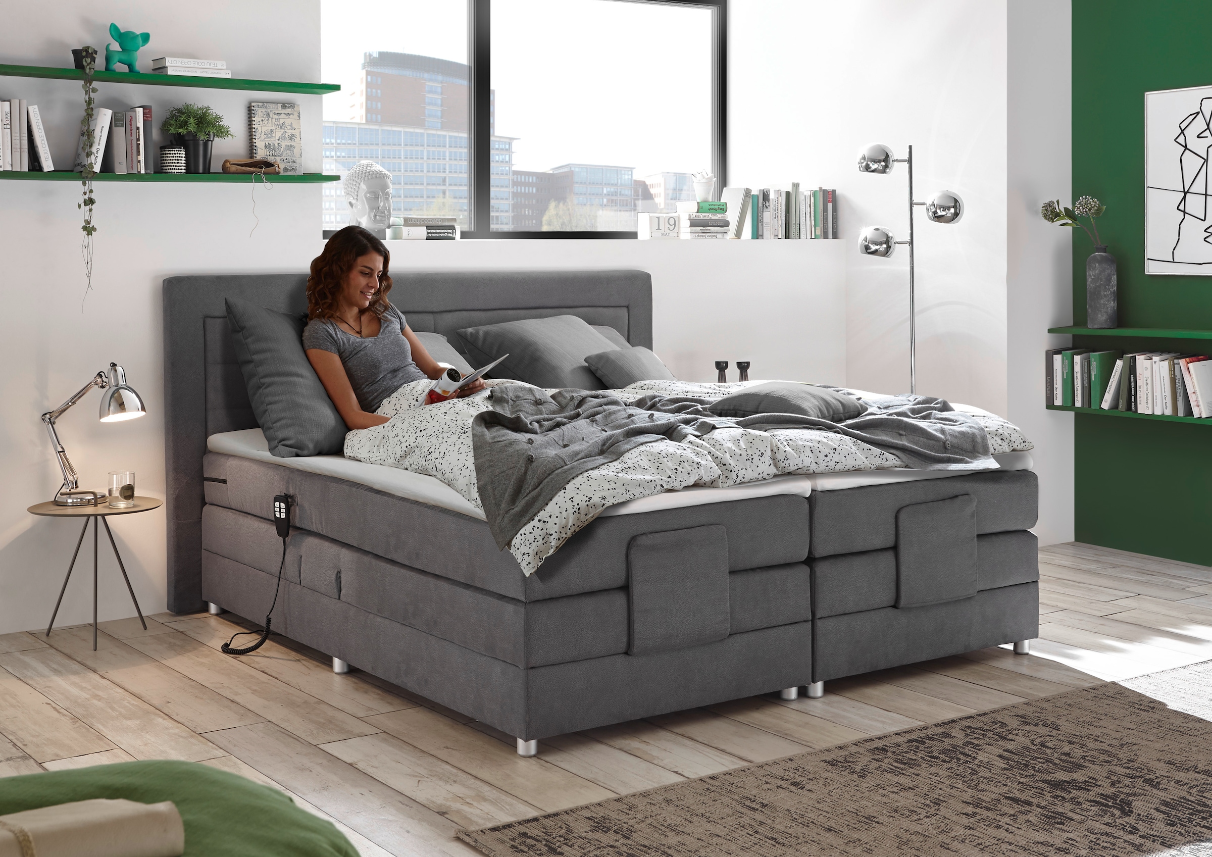 ED EXCITING DESIGN Boxspringbett »Saba 2«, inkl. Motor und Topper