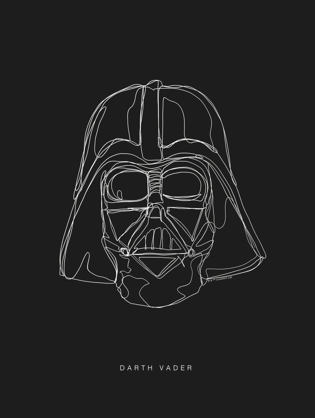 Komar Poster »Star Wars Lines Dark Side Vader«, Star Wars, (1 St.), Kinderzimmer, Schlafzimmer, Wohnzimmer