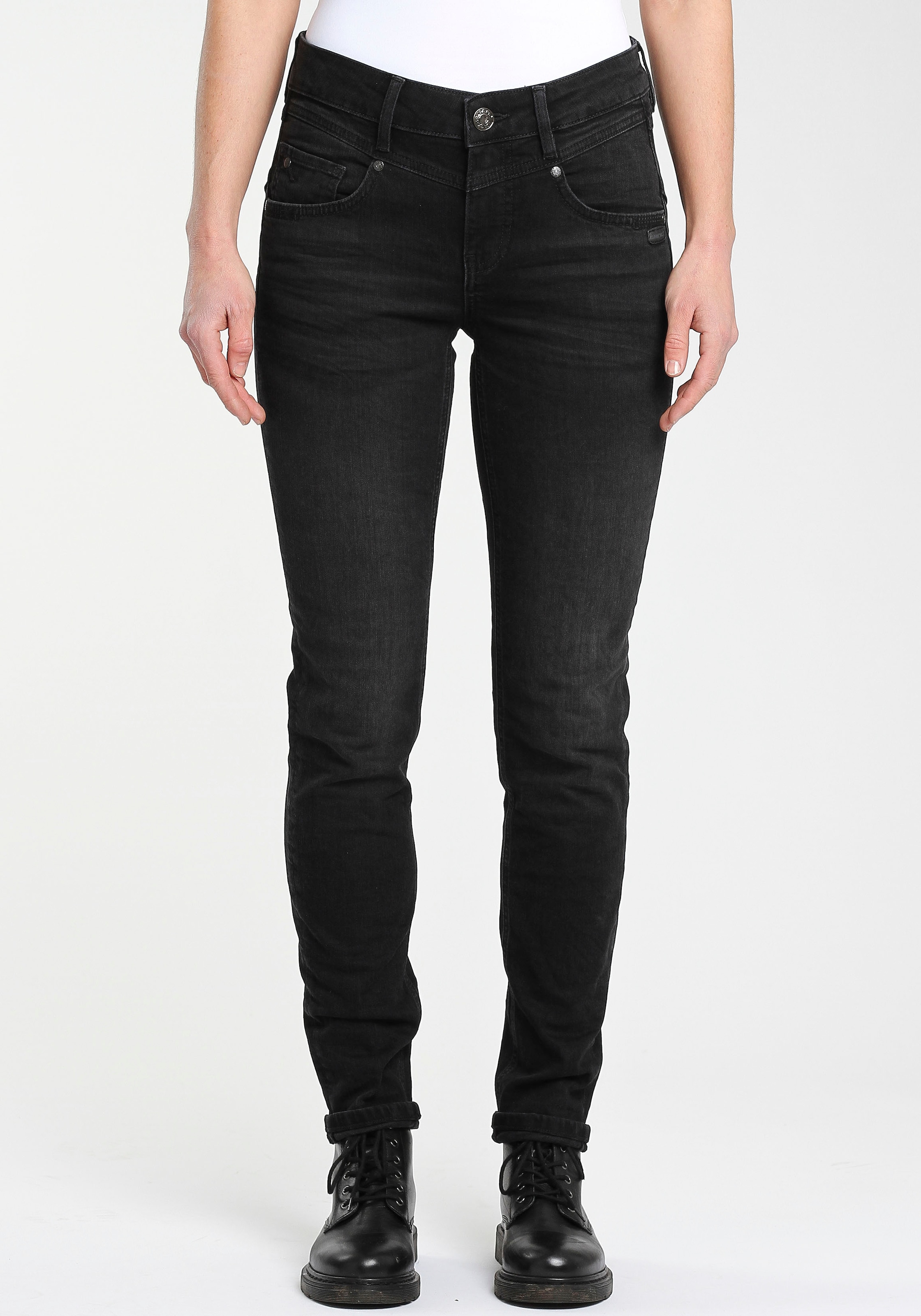 GANG Skinny-fit-Jeans »94MARISSA«, mit modischer V-Passe vorn & hinten