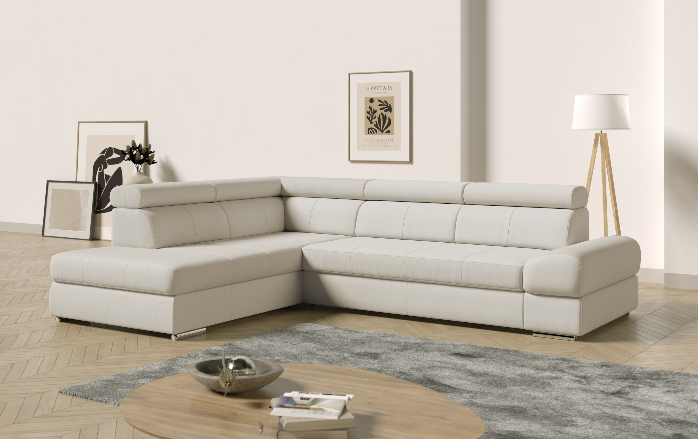 sit&more Ecksofa »Broadway L-Form«, mit verstellbaren Kopfteilen, wahlweise mit Bettfunktion