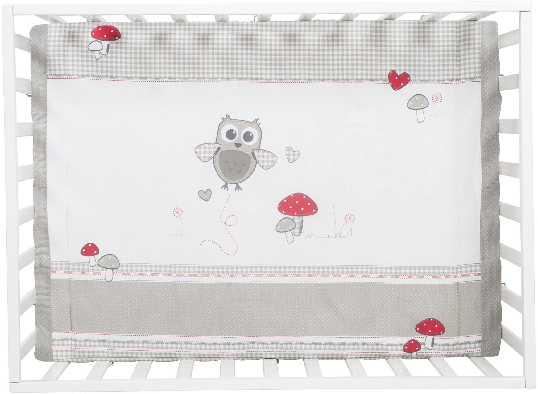 roba® Laufgitter »Adam & Eule weiss, 100x75 cm«, bis 15 kg, mit Stoffeinlage