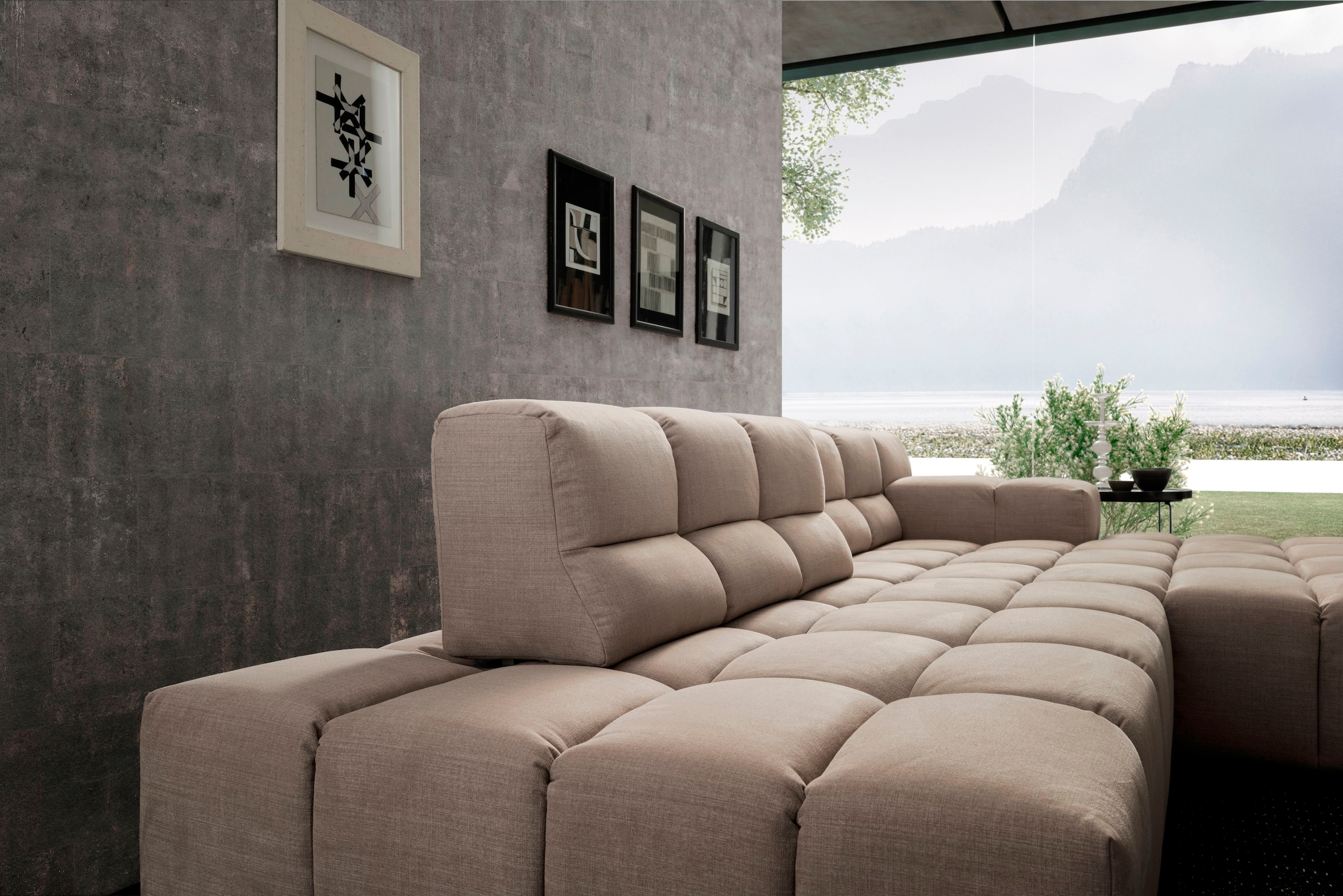 designwerk Ecksofa »Temple L-Form, tolles Designsofa«, mit Sitztiefenverstellung
