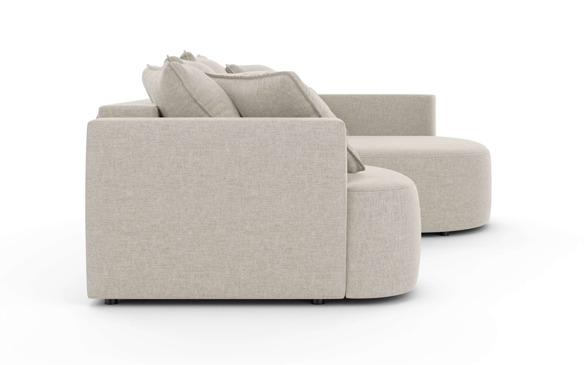 INOSIGN Ecksofa »Kahekili, Schlafsofa mit Bettkasten, Masse B/T/H: 255/181/90/ cm«, L-Form mit Wellenunterfederung, 7 Rückenkissen und 2 Zierkissen