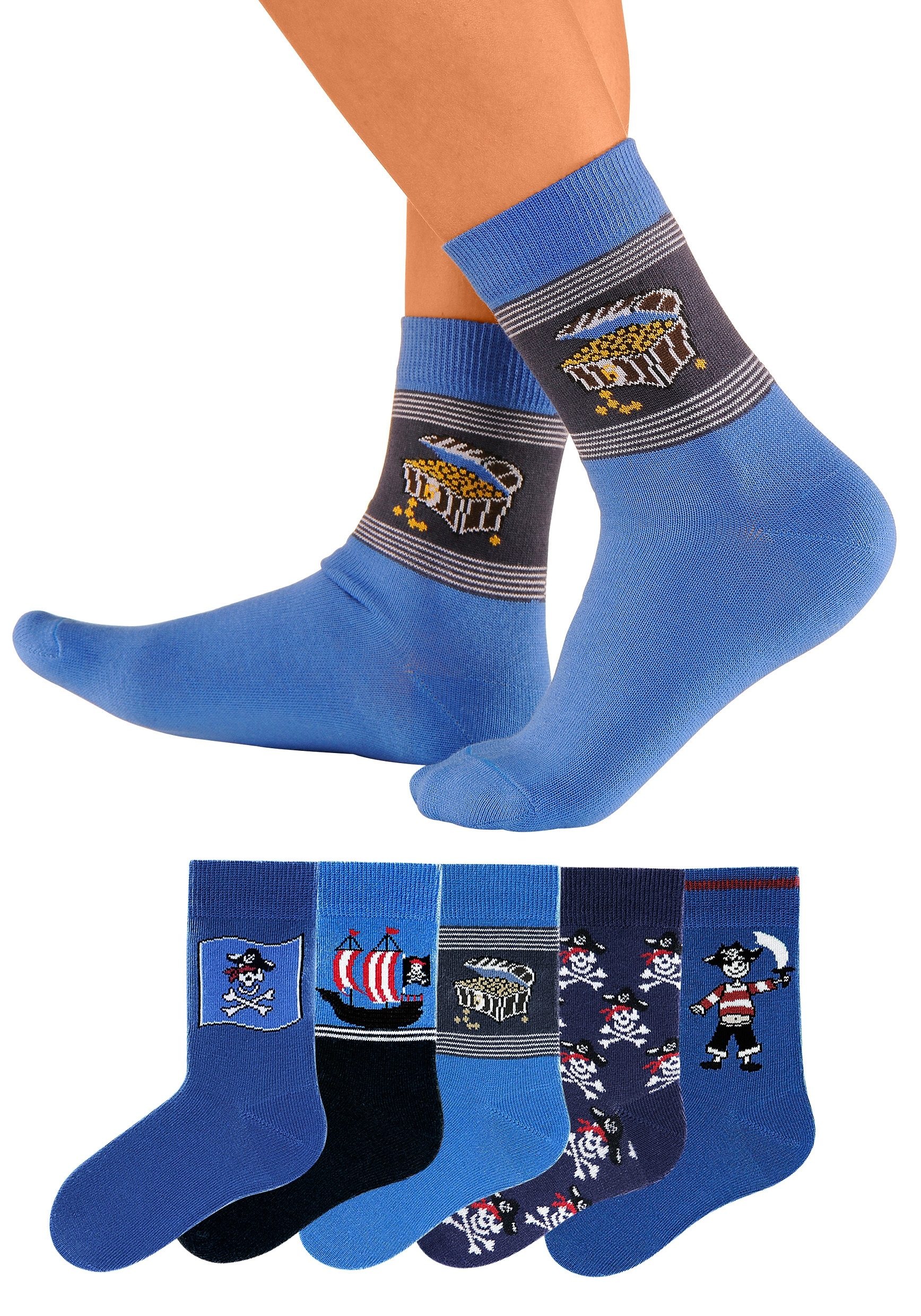 Go in Socken, (5 Paar), mit Piratenmotiven online kaufen | Jelmoli-Versand