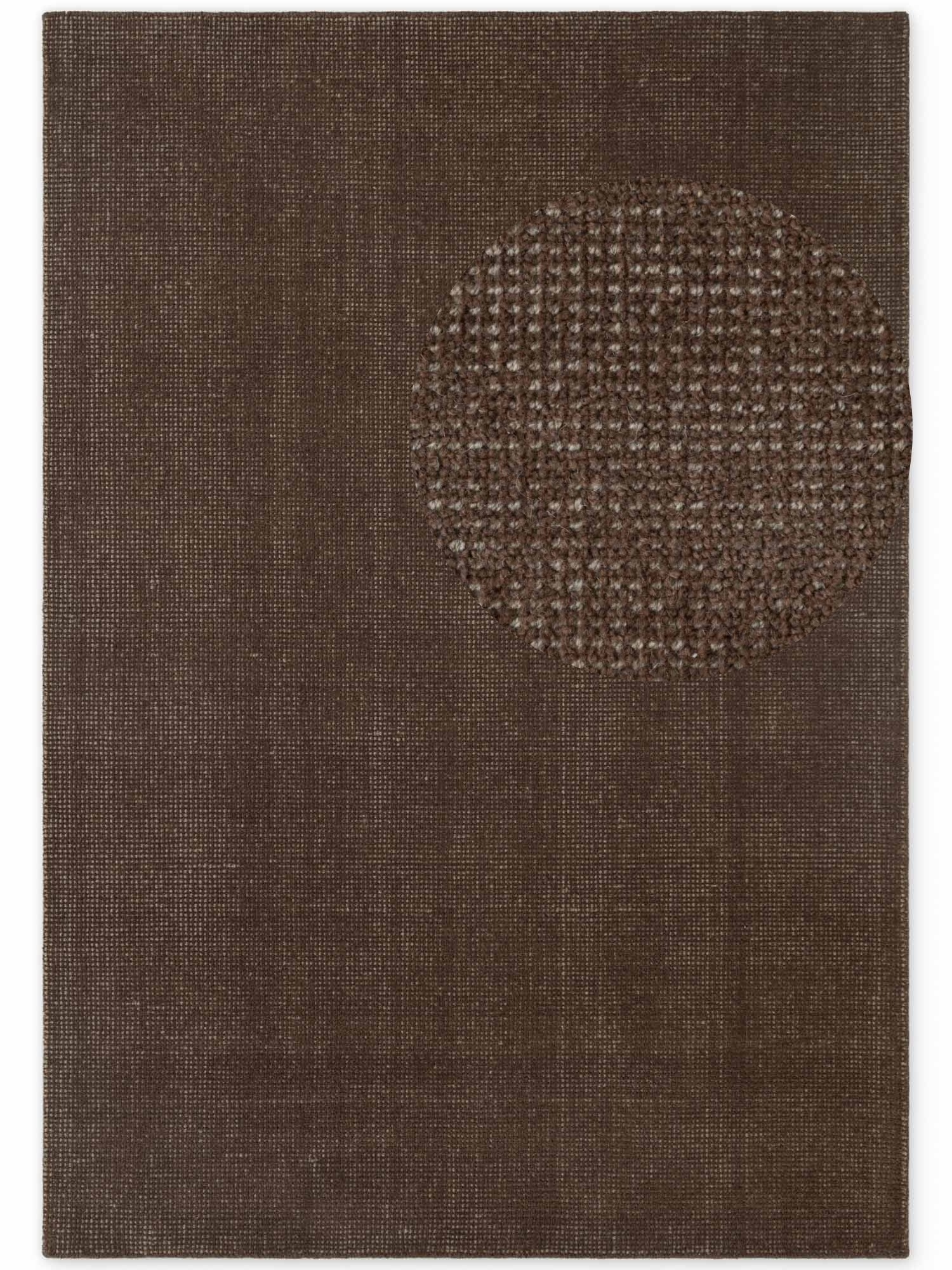 Ted Baker Greenwich Wool Rug Handwoven Living Room in Brown | Size: 120cm x 170cm