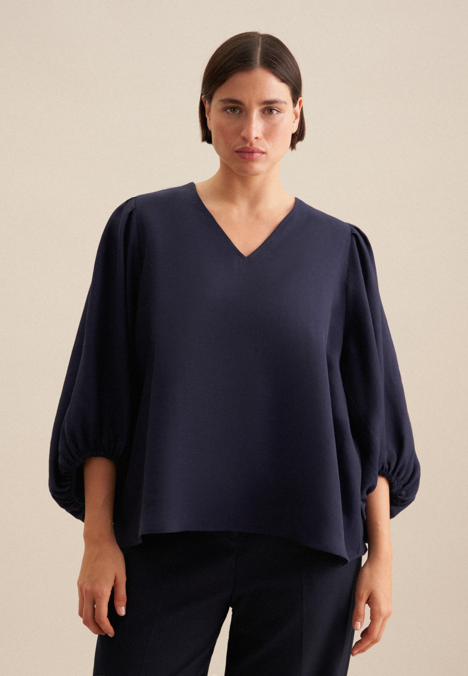 seidensticker Shirtbluse »Schwarze Rose« 3/4 V-Neck Uni