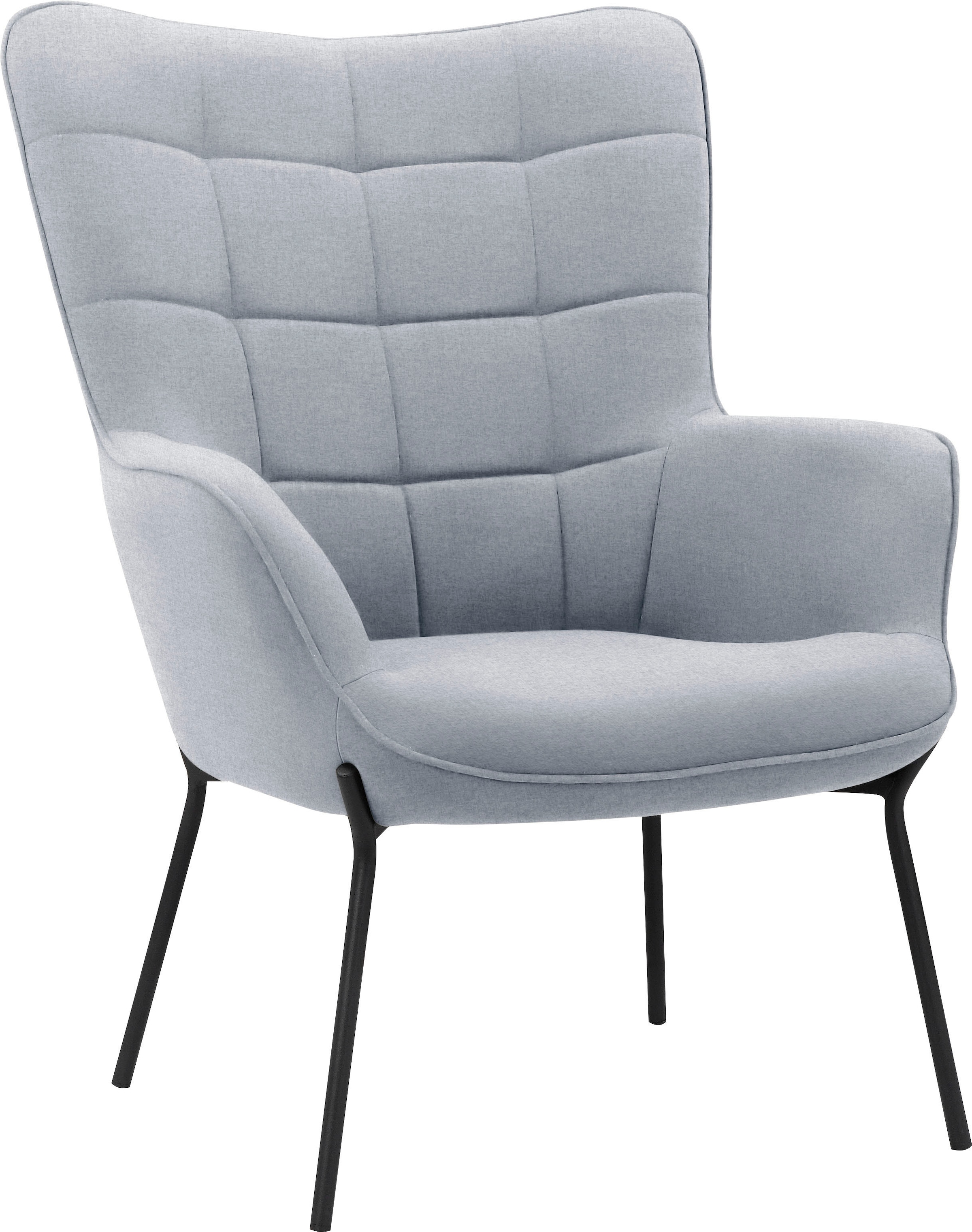 GOODproduct Loungesessel »Luukas, Ohrensessel mit Metallbeinen,«, (1 St.), Stoff recyceltes Polyester, Sitz und Rücken gepolstert, Sitzhöhe 46 cm