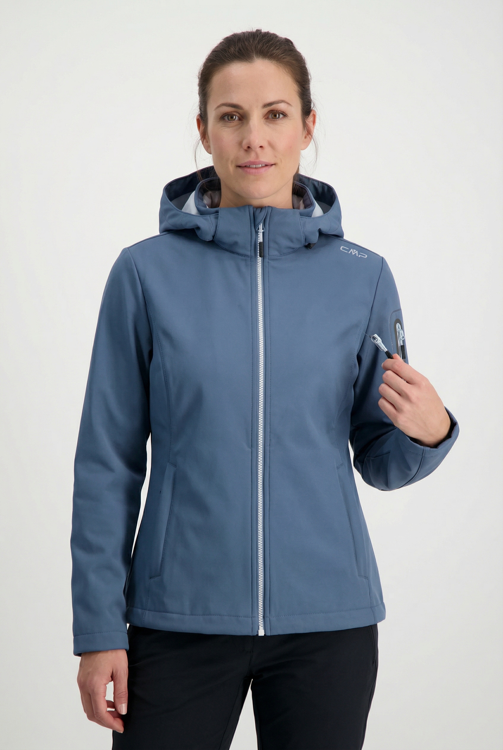 Cmp Damen Space Softshelljacke "Woman Jacket Det Hood" Mit Kapuze Mit Kapuze, Atmungsaktiv, Windabweisend, Wasserabweisend