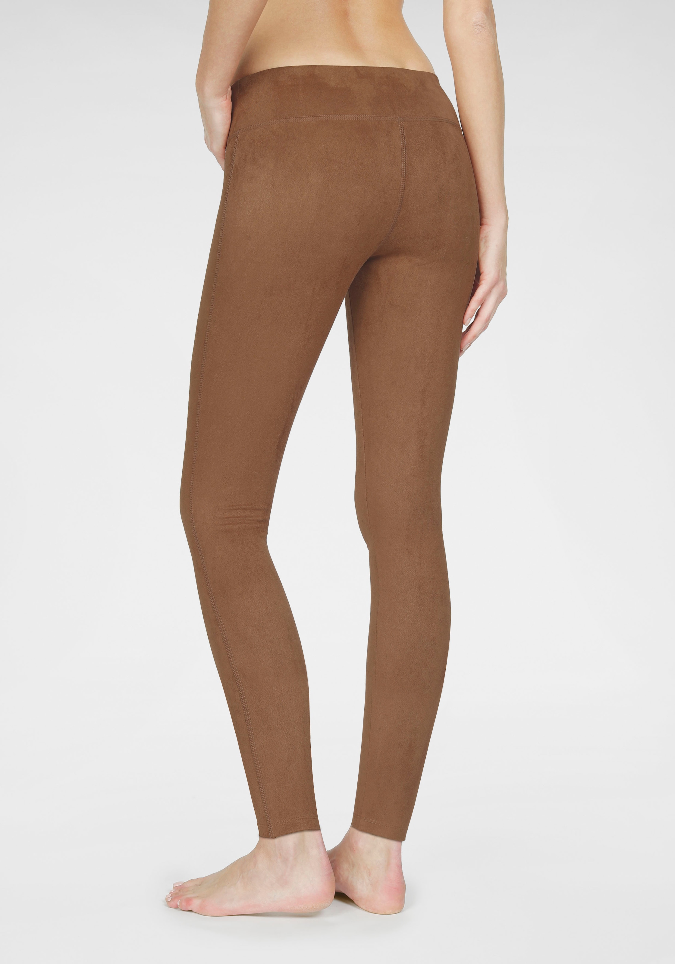 LASCANA Leggings, in Velourleder-Optik