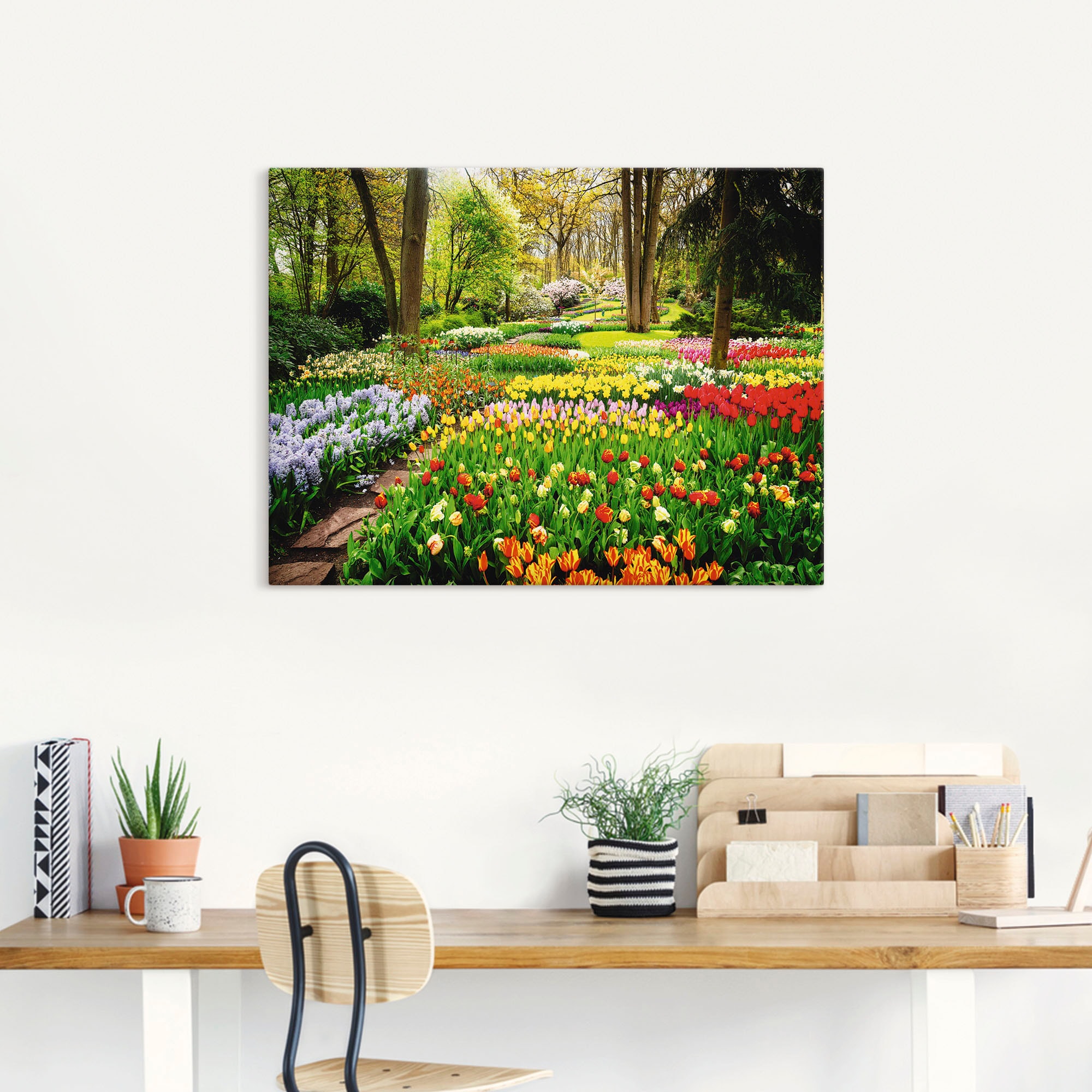 Artland Wandbild »Tulpen Garten Frühling«, Blumenwiese, (1 St.), als Alubild, Outdoorbild, Leinwandbild, Poster, Wandaufkleber