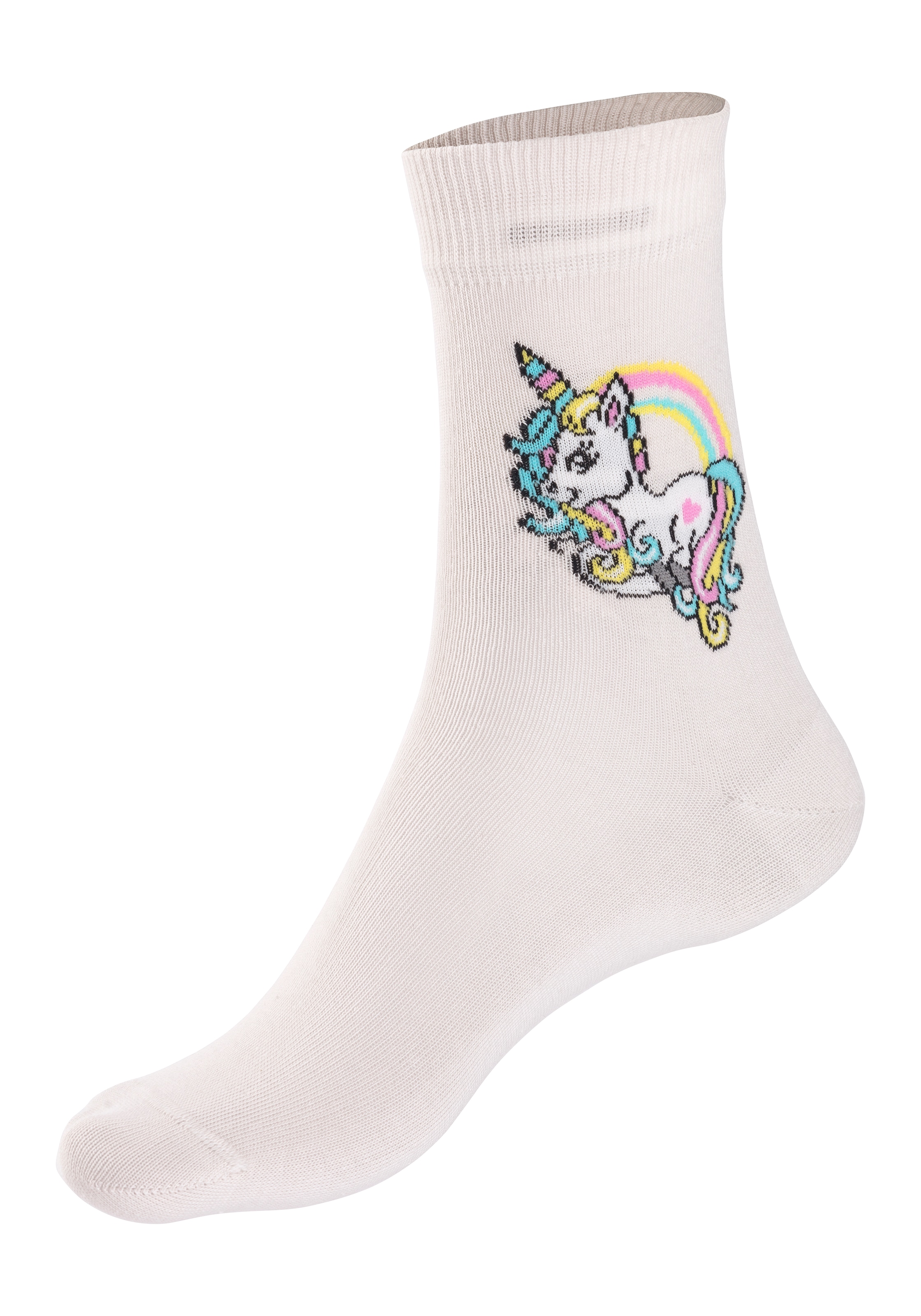 H.I.S Basicsocken, (4 Paar), mit Einhorn Motiven