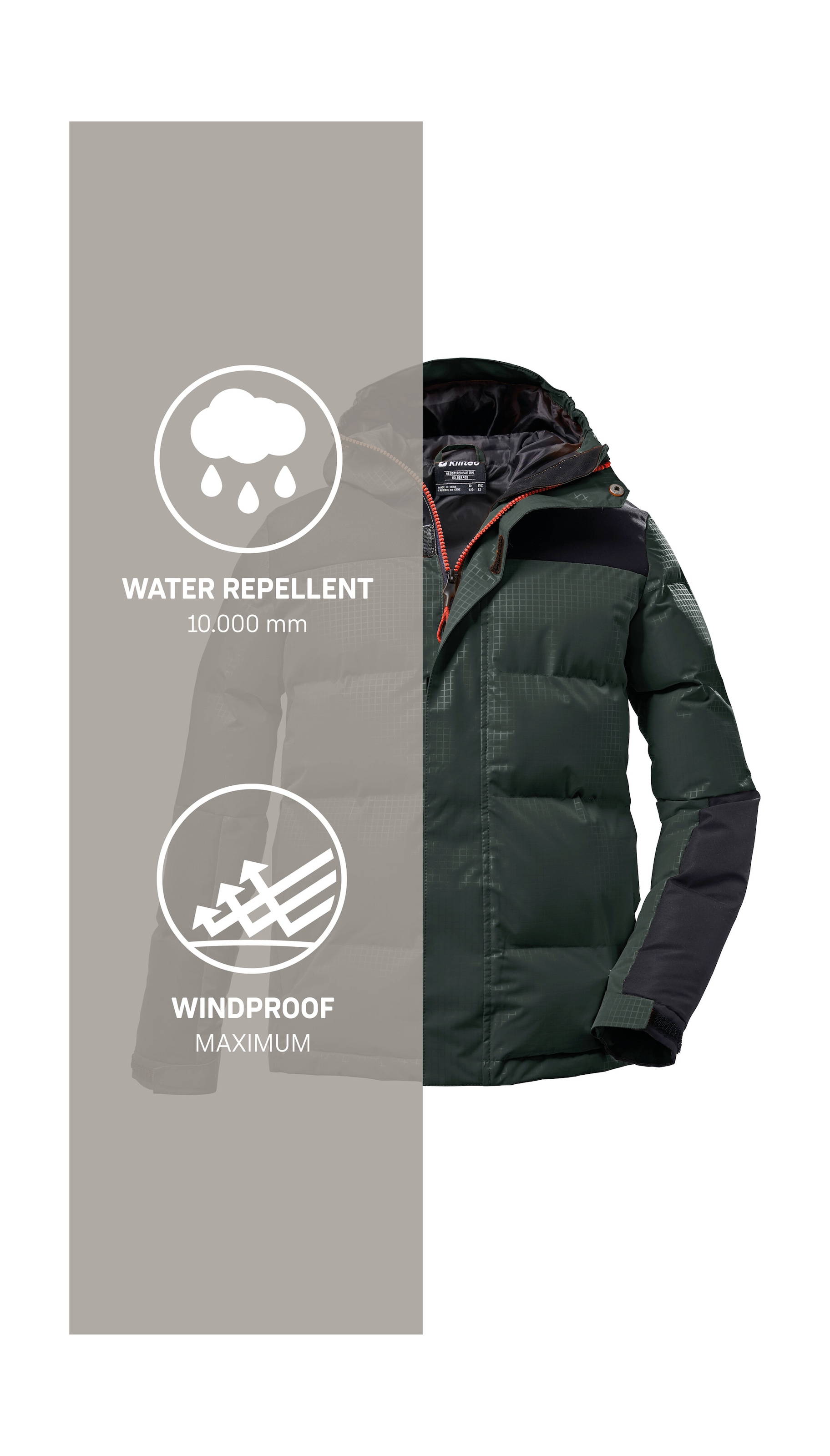 Killtec Steppjacke »KOW 31 BYS QLTD JCKT«, Kinder Winterjacke, gefüttert, wind- und wasserabweisend, atmungsaktiv