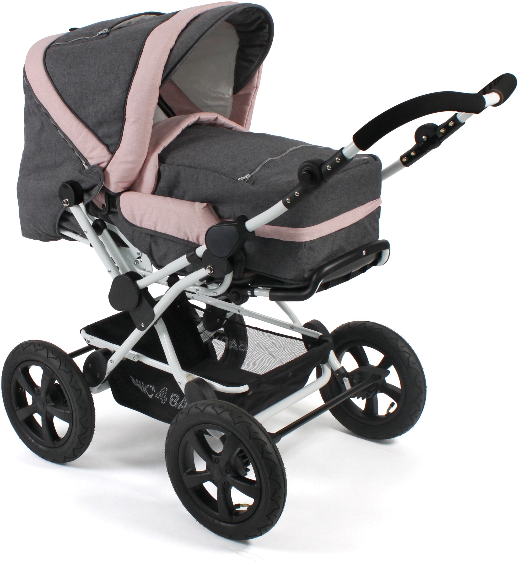 CHIC4BABY Kombi-Kinderwagen »Viva, Melange Rosa«, 15 kg, ; Kinderwagen kaufen