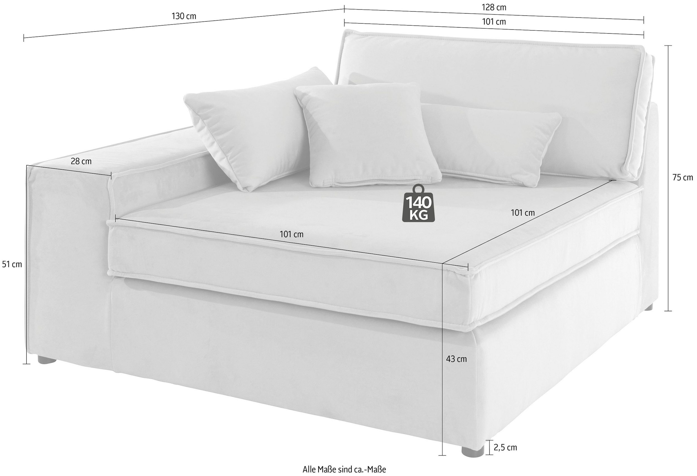 RAUM.ID Sofaelement »Enid«, als Teil eines Modulsofas, fester Sitzkomfort