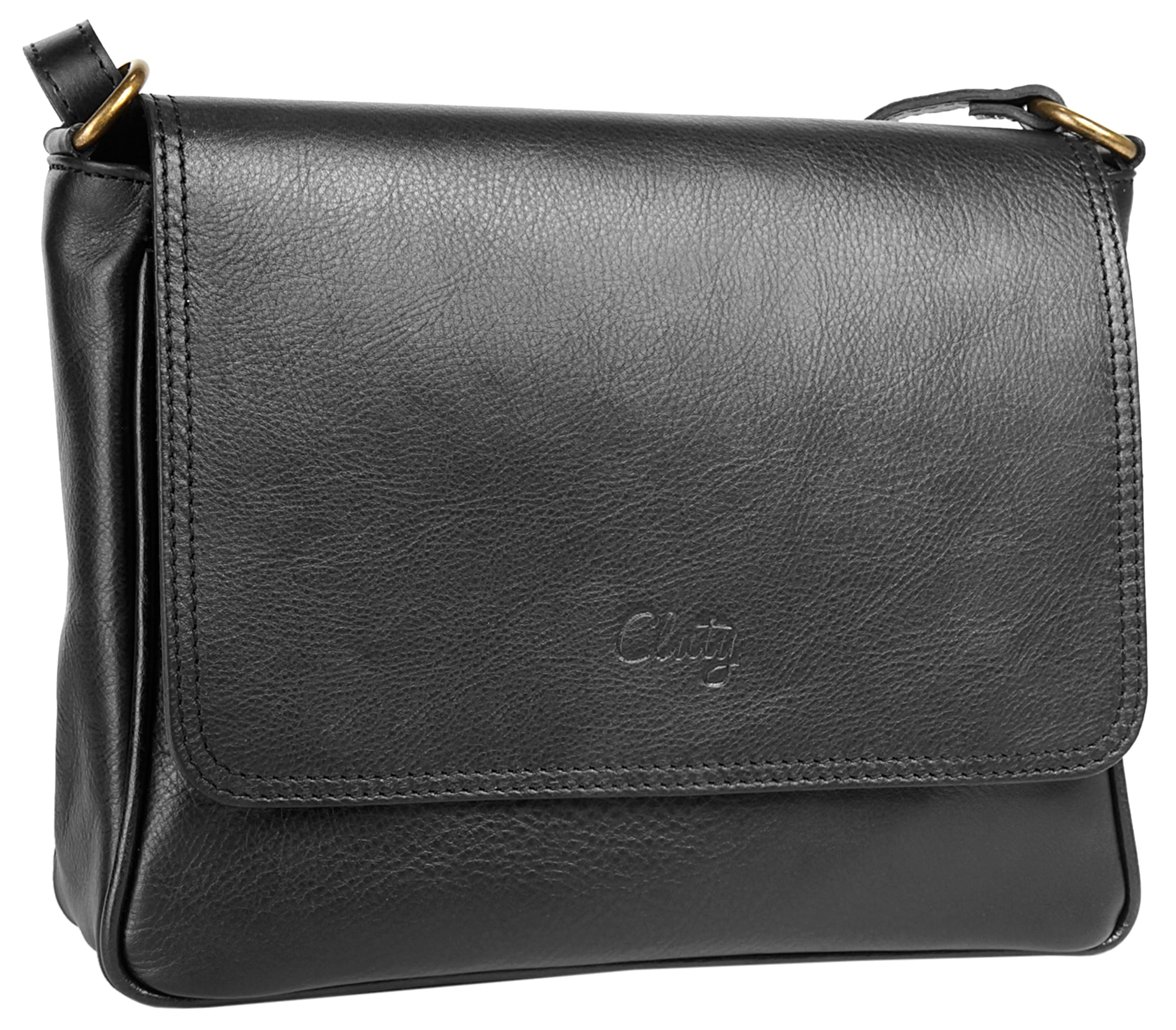 Cluty Umhängetasche, echt Leder, Made in Italy