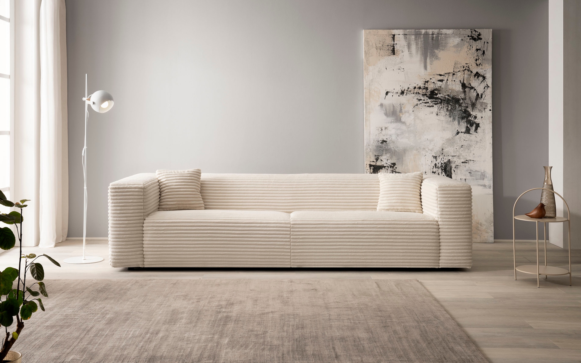 andas 3-Sitzer »BAKELS, Couch in Cord oder Boucle-Stoff, Sofa im modernen Design«, bequemer Sitzkomfort,in 2 Stoffen und 8 Farben lieferbar
