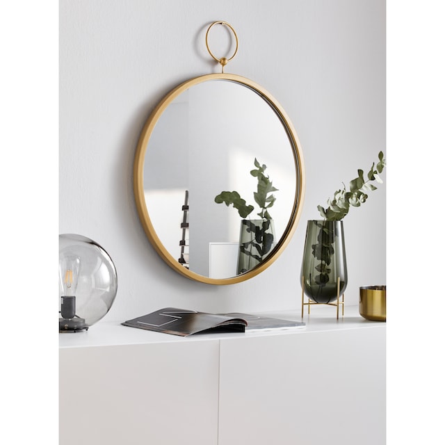 Leonique Dekospiegel, Dekospiegel, Wandspiegel, rund, Ø 61 cm, Rahmen aus  Metall, goldfarben online shoppen | Jelmoli-Versand