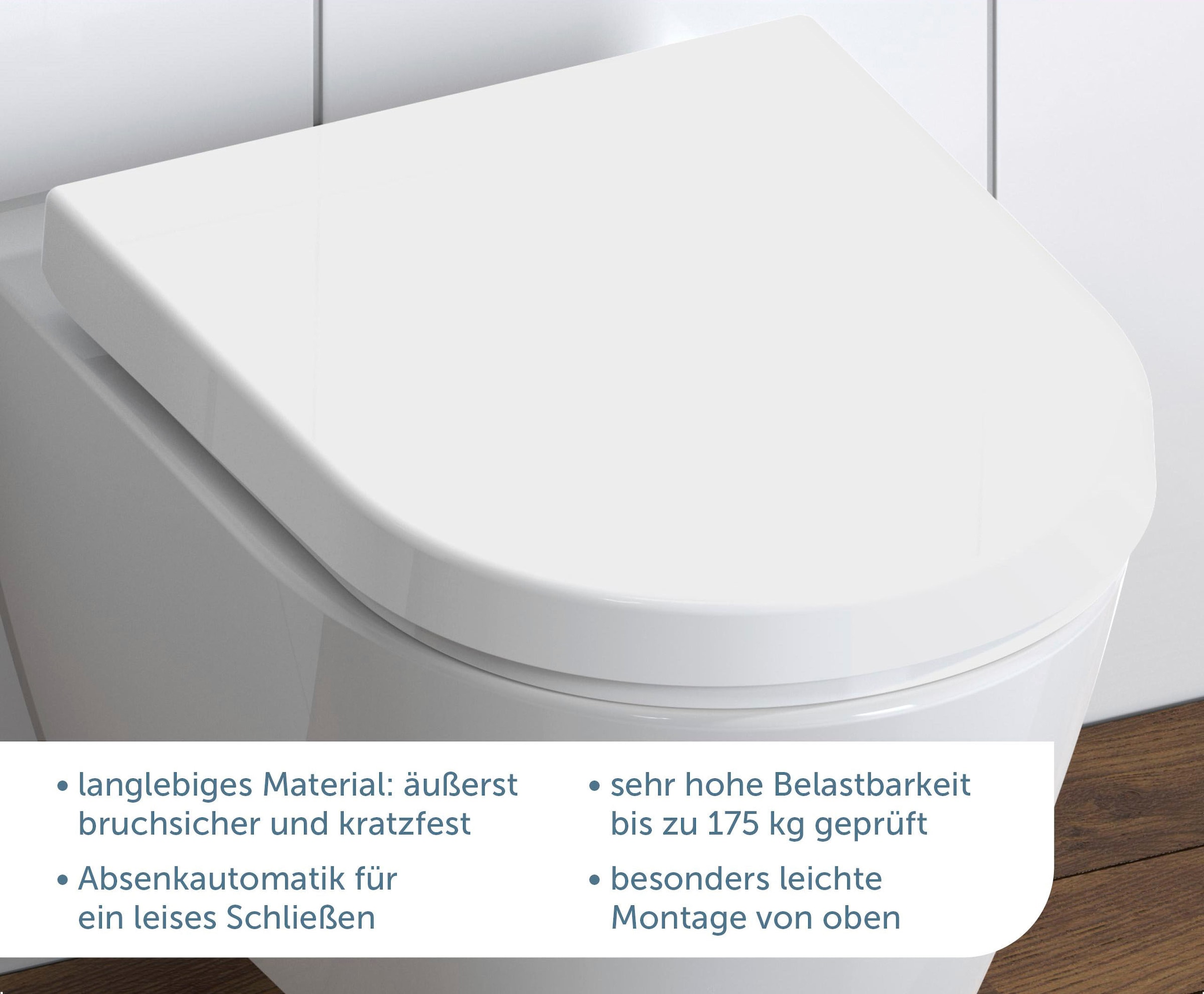 Schütte WC-Sitz »WHITE«, Duroplast, Absenkautomatik, Schnellverschluss,  belastbar bis 150 kg günstig shoppen