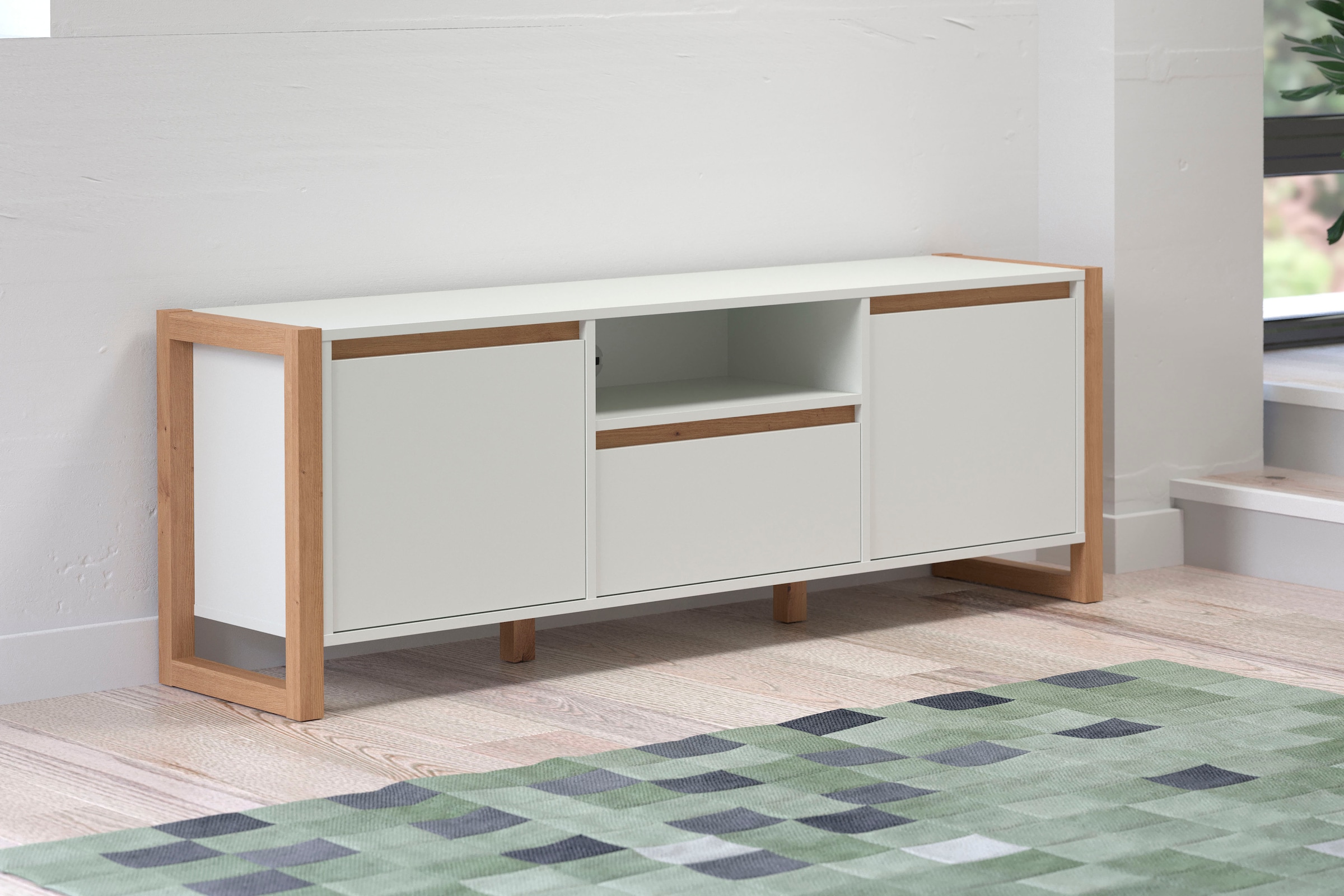 andas Lowboard »Drammen«, TV Schrank, hellbraun / weiss, matt, Breite 150 cm