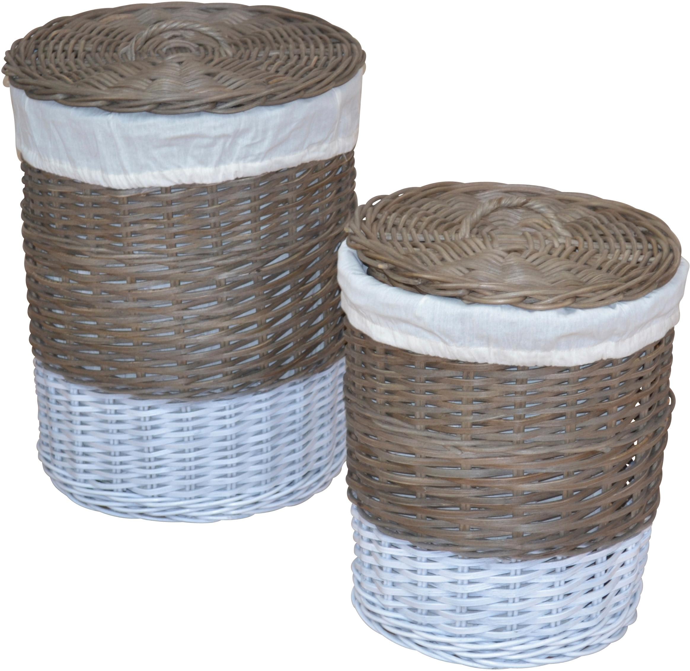 Home affaire Wäschekorb, (Set, 2 St.), aus Rattan, Höhe ca. 60 cm online  kaufen | Jelmoli-Versand