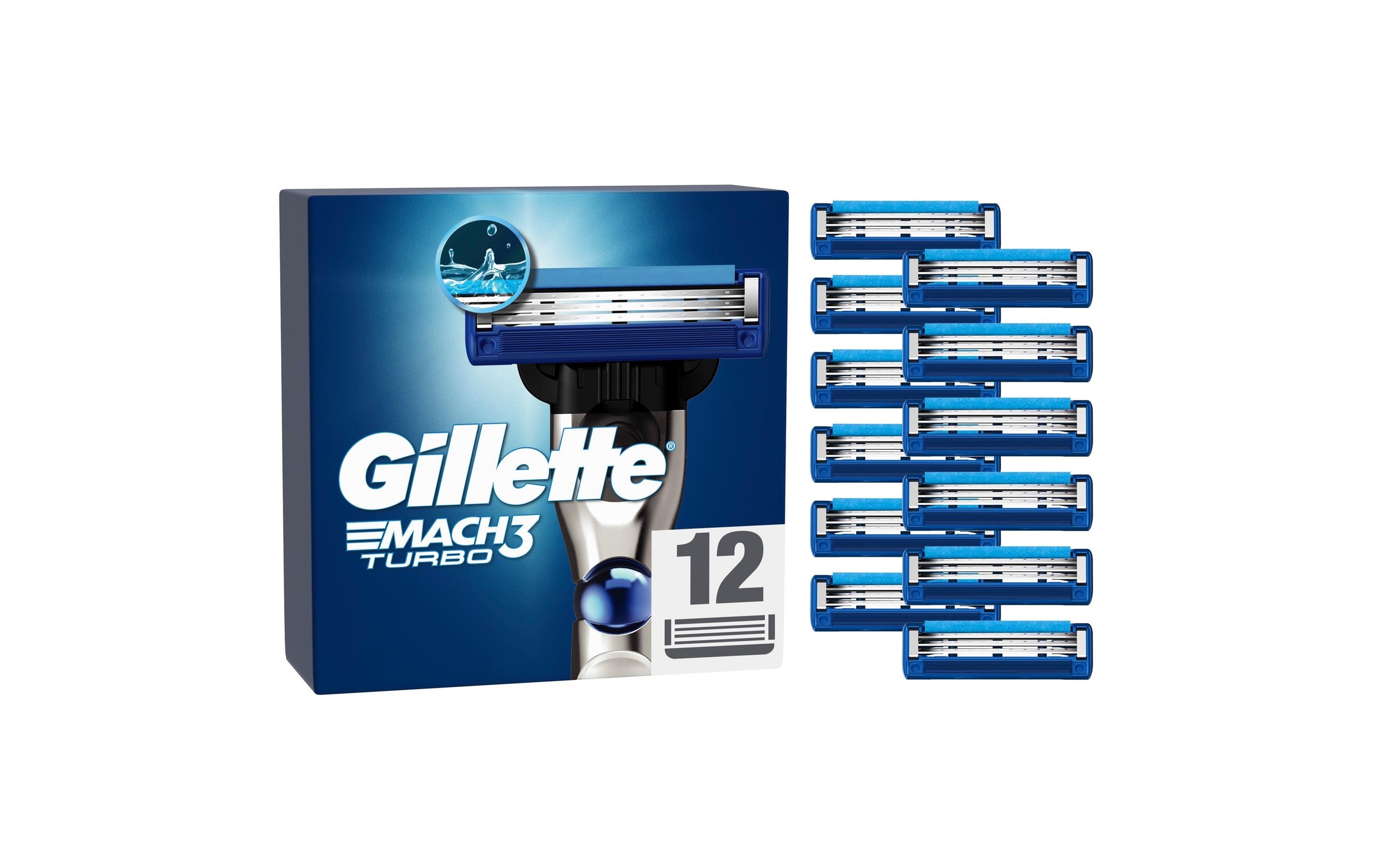 Gillette Rasierklingen »Mach3 Turbo 12 Stück«, (12 tlg.)