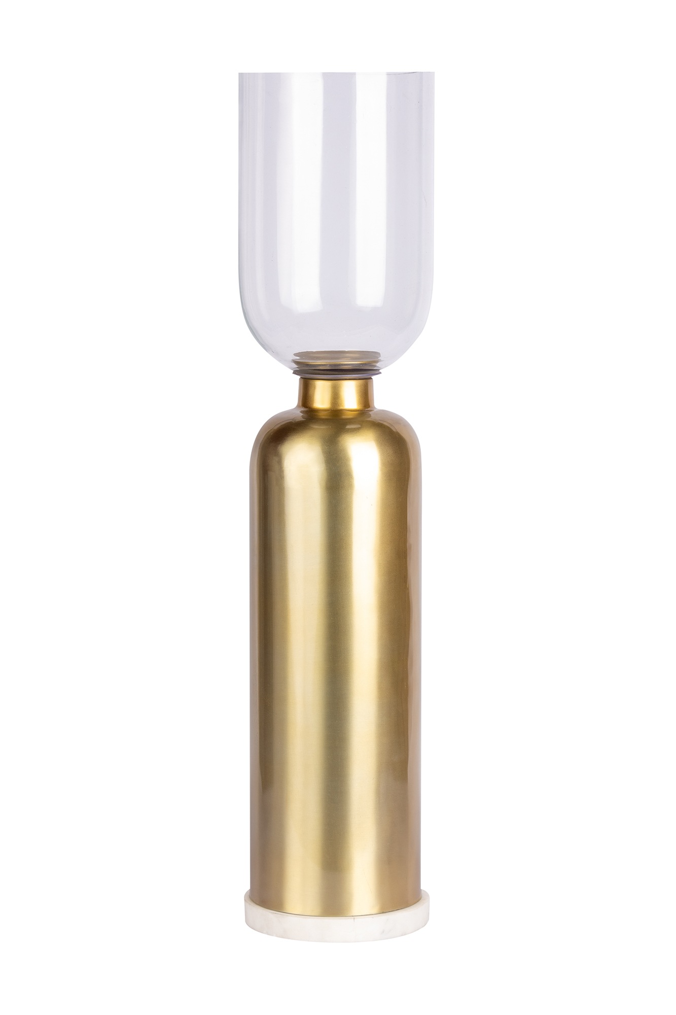 Kayoom Kerzenhalter "Bodenkerzenhalter Shanti 225" Bodenkerzenhalter aus Metall, Marmor-Sockel, Windlicht aus Glas