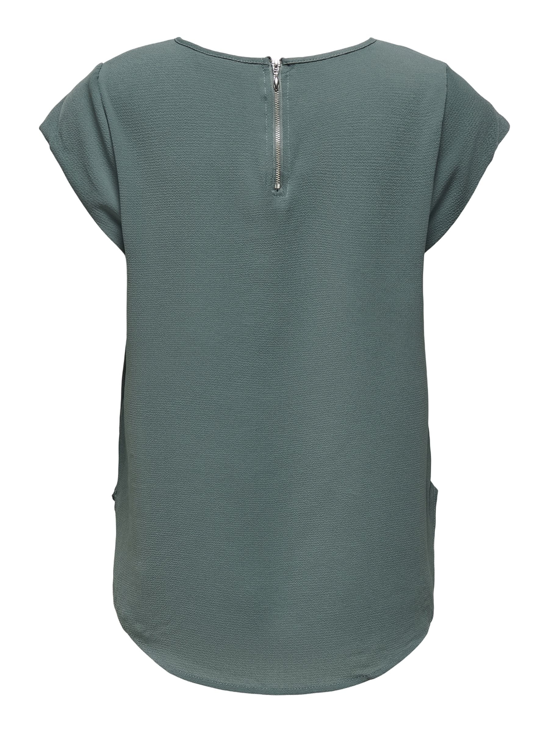 ONLY Kurzarmbluse »ONLVIC – feminines Blusenshirt in lockerer Form«, regular fit, Web, Kunstfaser, Rundhals, unifarben