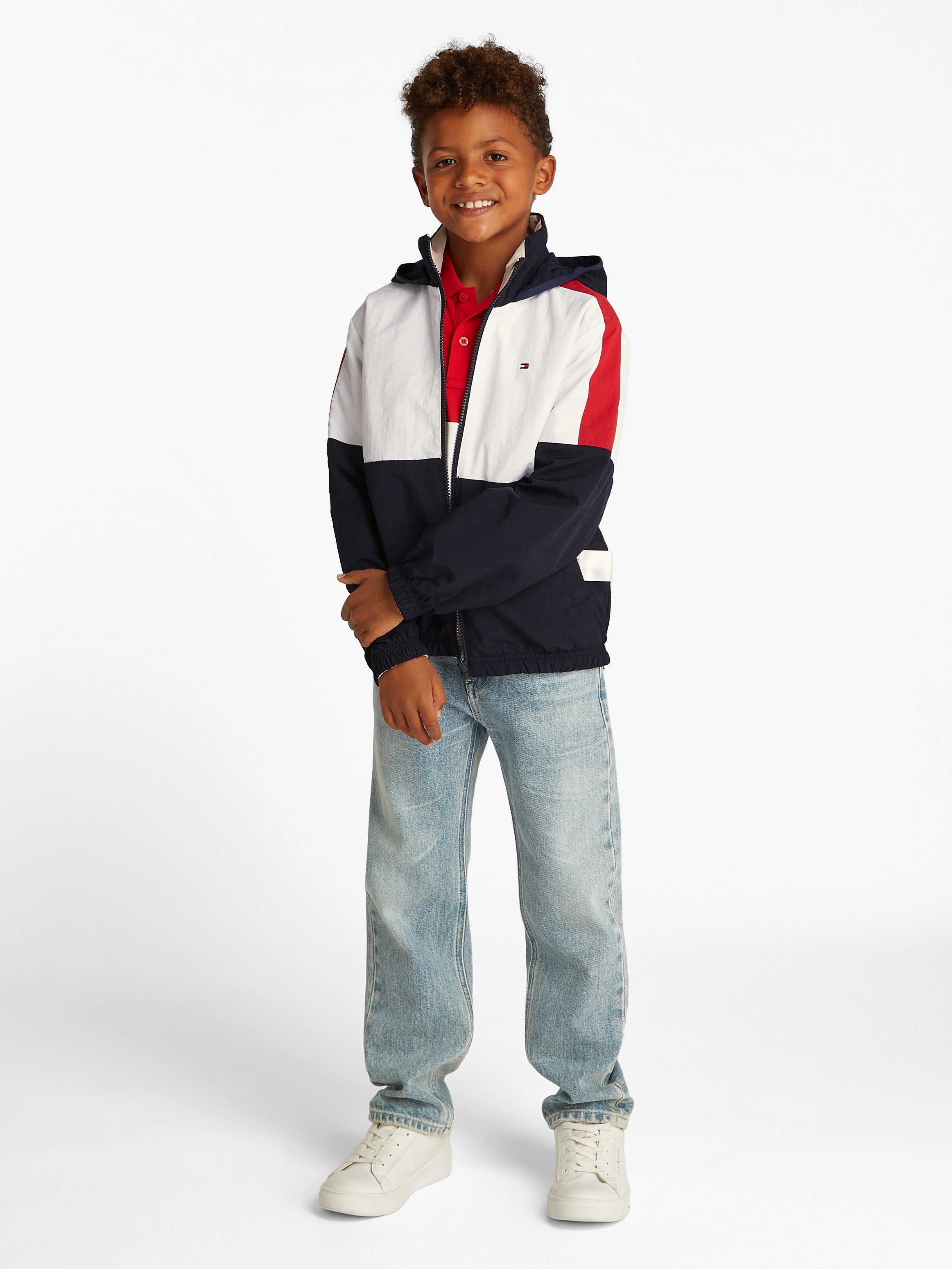 Tommy Hilfiger Outdoorjacke »COLOURBLOCK REVERSIBLE JACKET«, mit Kapuze, im Colorblock-Design